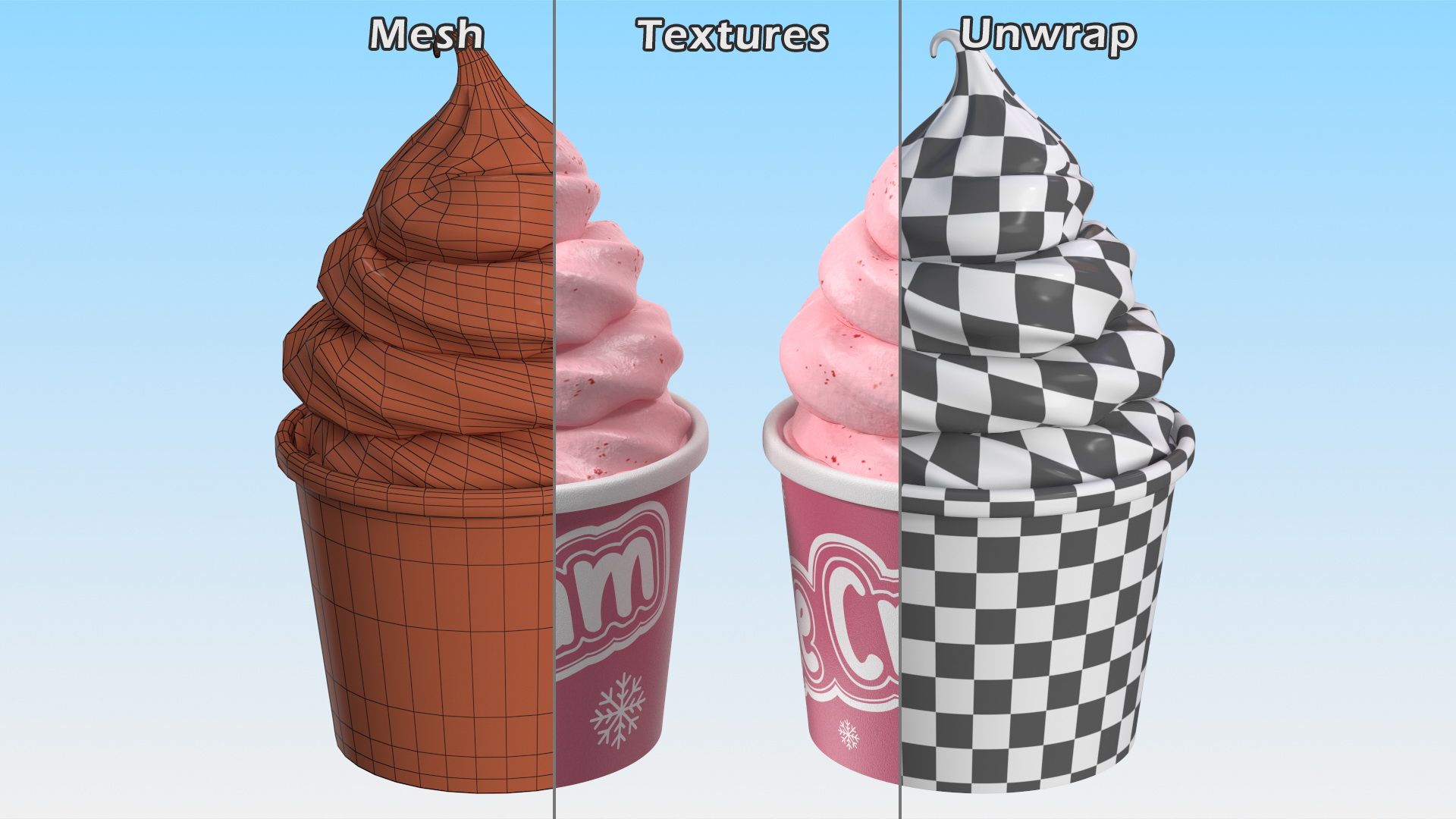 Fruit Ice Cream Cup 3D model