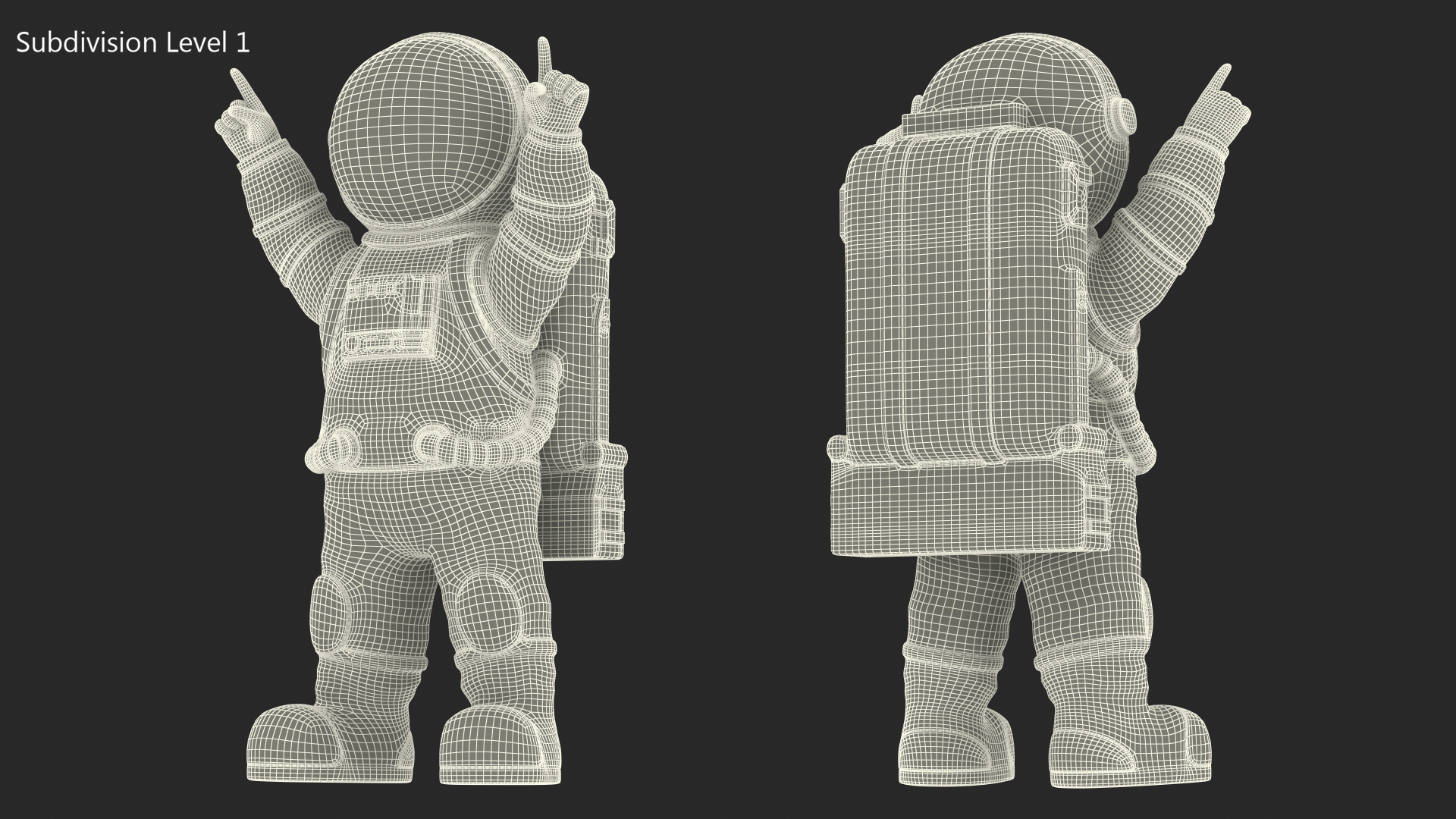 Spaceman Toy Character Green Happy Pose 3D model