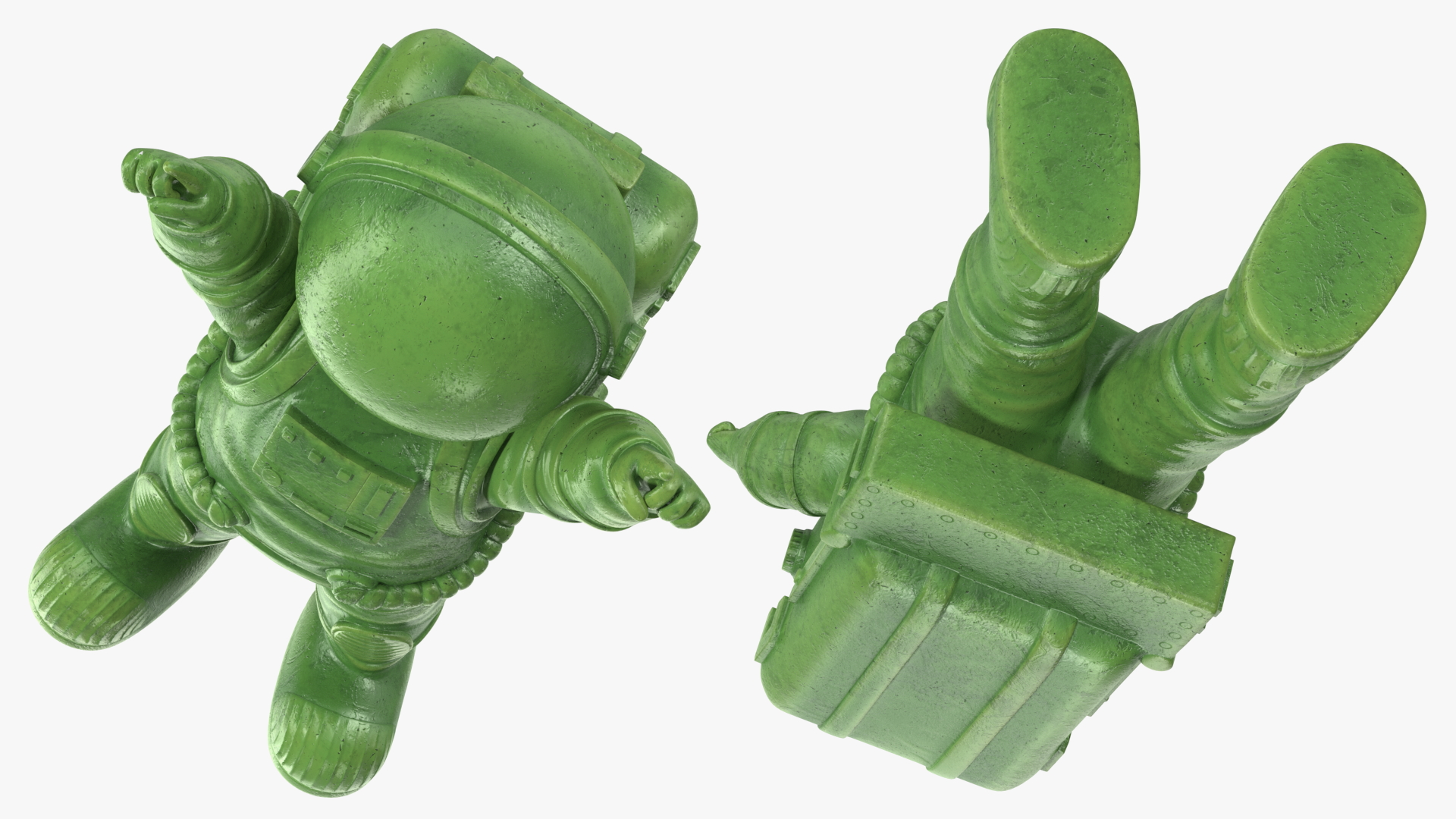 Spaceman Toy Character Green Happy Pose 3D model