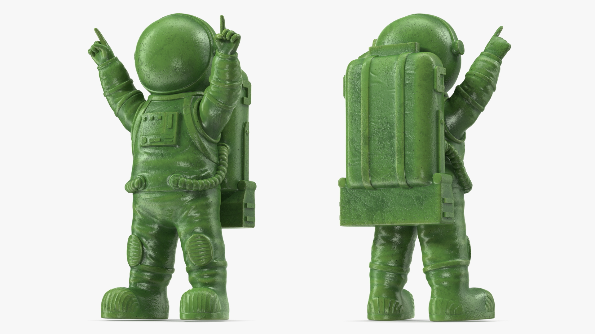 Spaceman Toy Character Green Happy Pose 3D model