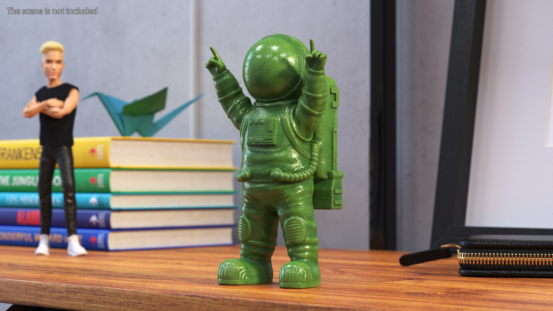 Spaceman Toy Character Green Happy Pose 3D model