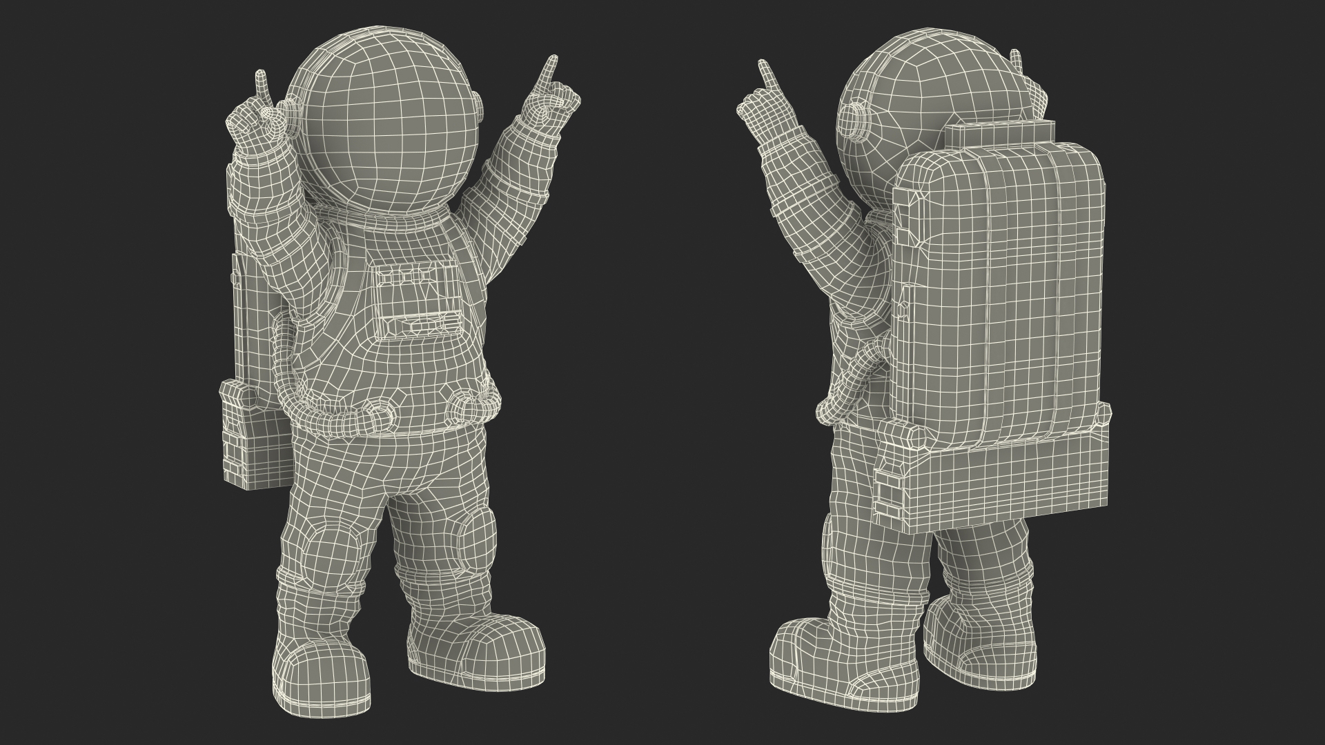 Spaceman Toy Character Green Happy Pose 3D model