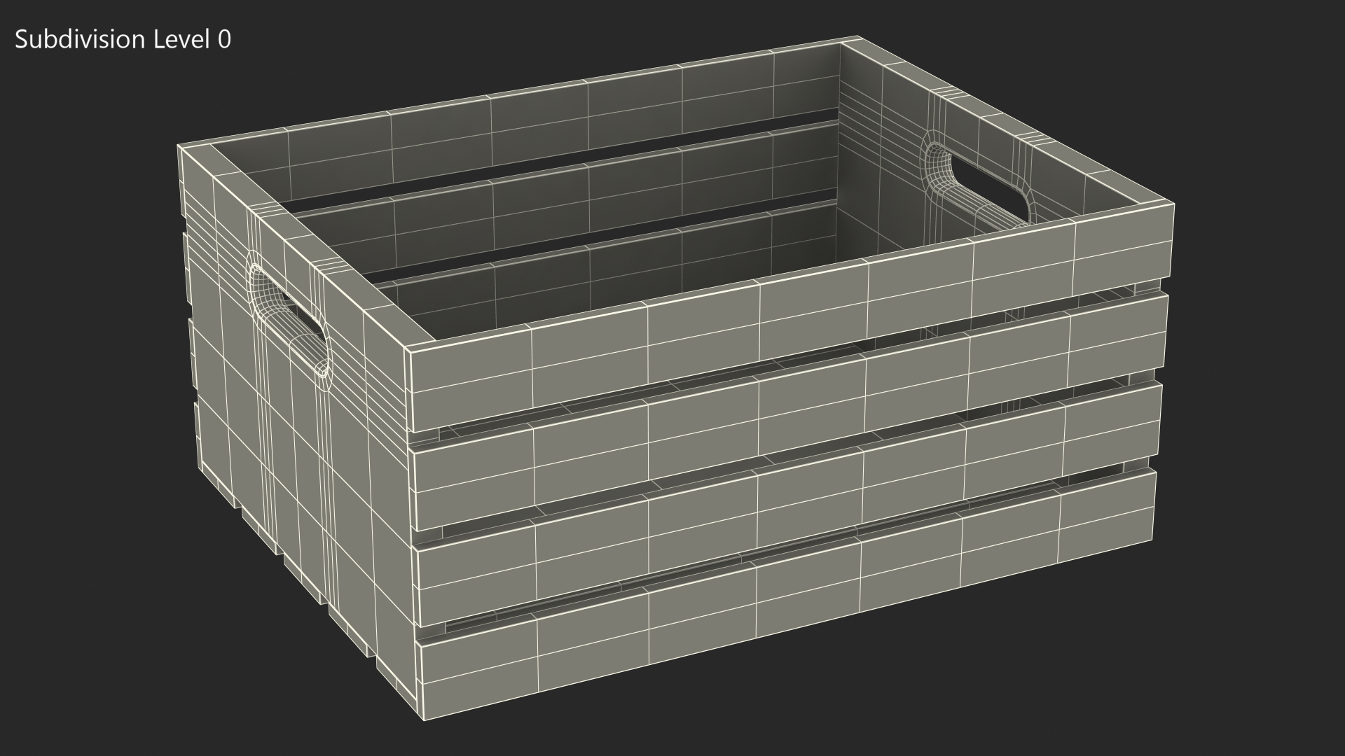 Low Small Box of Burnt Planks 3D model