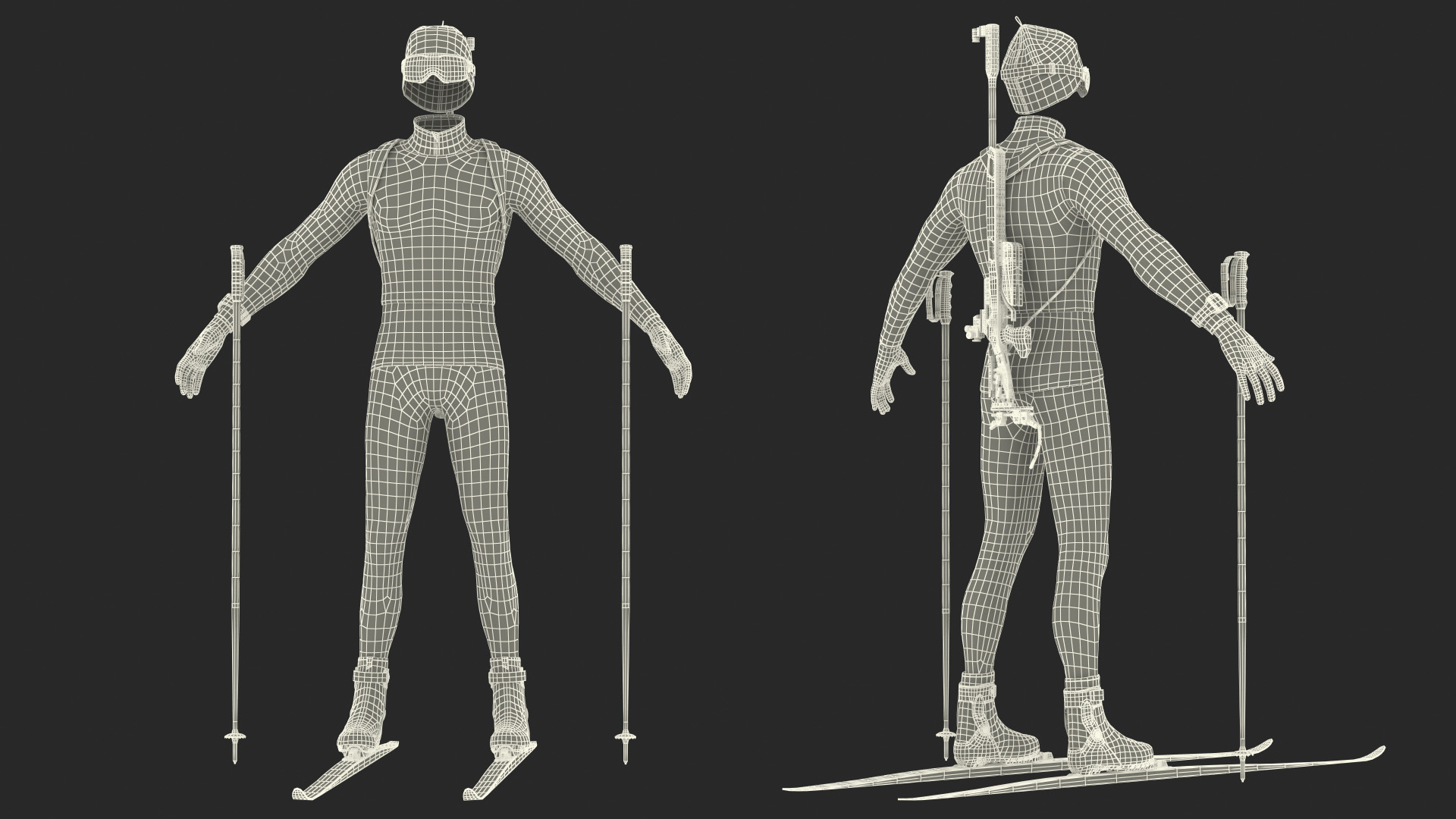 3D Biathlon Athlete Uniform Set model