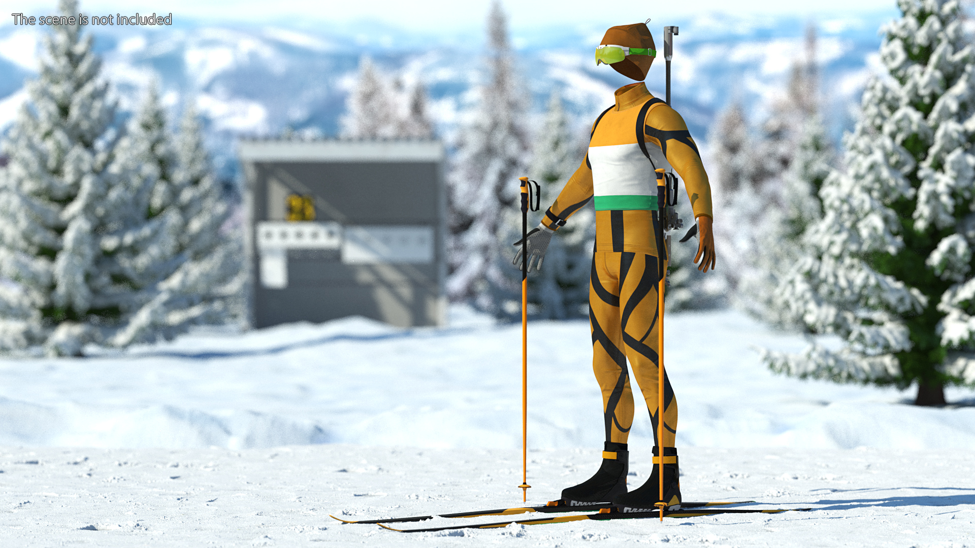 3D Biathlon Athlete Uniform Set model