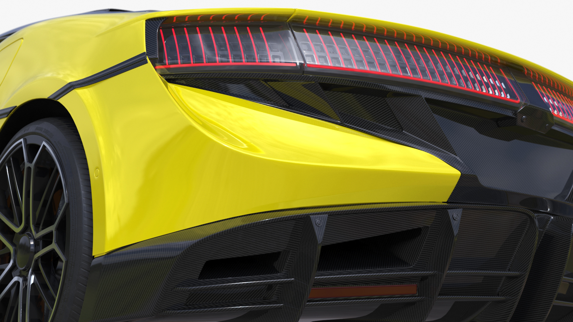 Modern Yellow Supercar Coupe Simplified 3D model