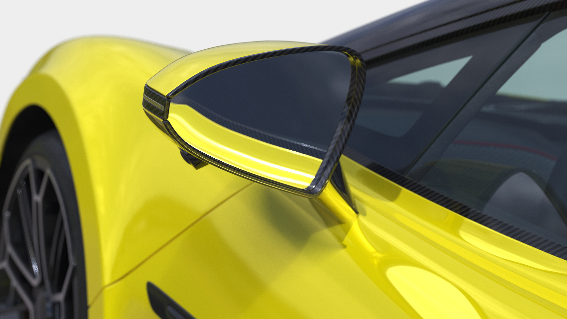 Modern Yellow Supercar Coupe Simplified 3D model