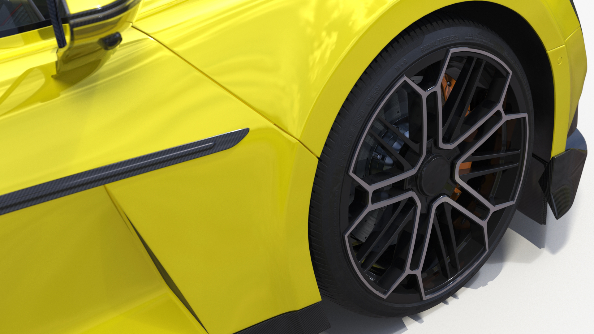 Modern Yellow Supercar Coupe Simplified 3D model