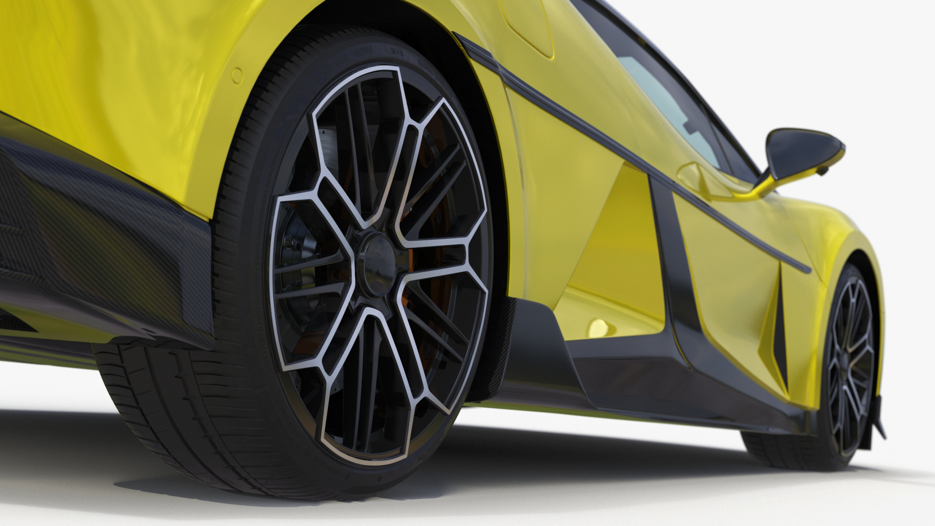 Modern Yellow Supercar Coupe Simplified 3D model