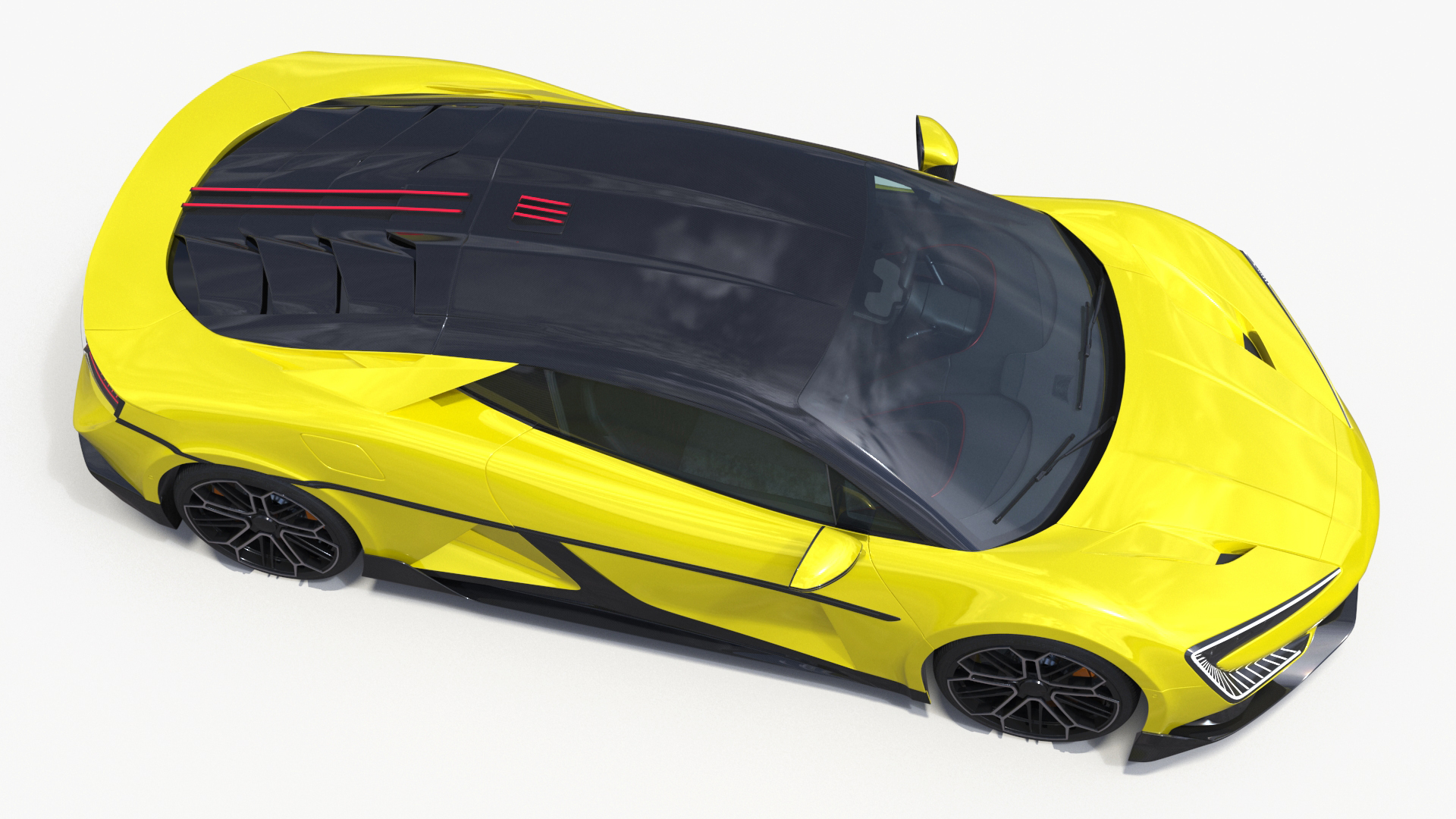 Modern Yellow Supercar Coupe Simplified 3D model