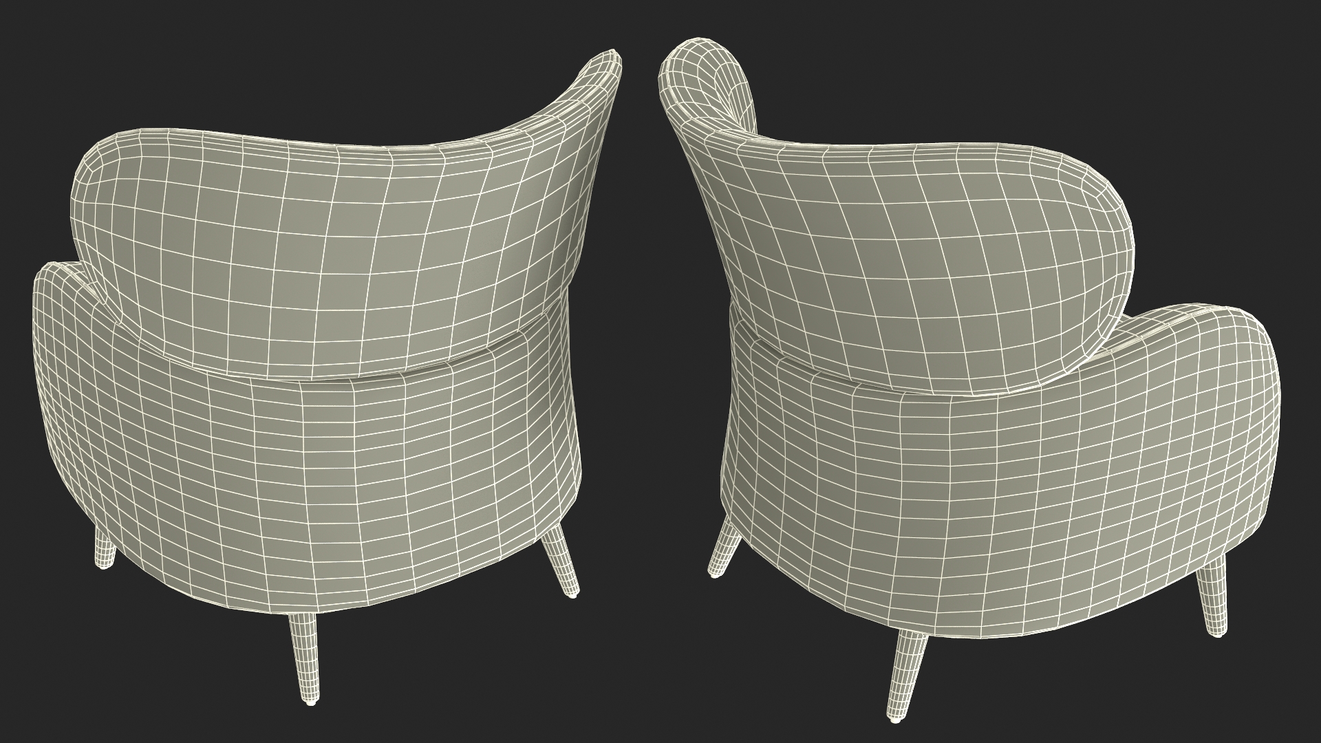 3D Velvet Lounge Arm Chair model