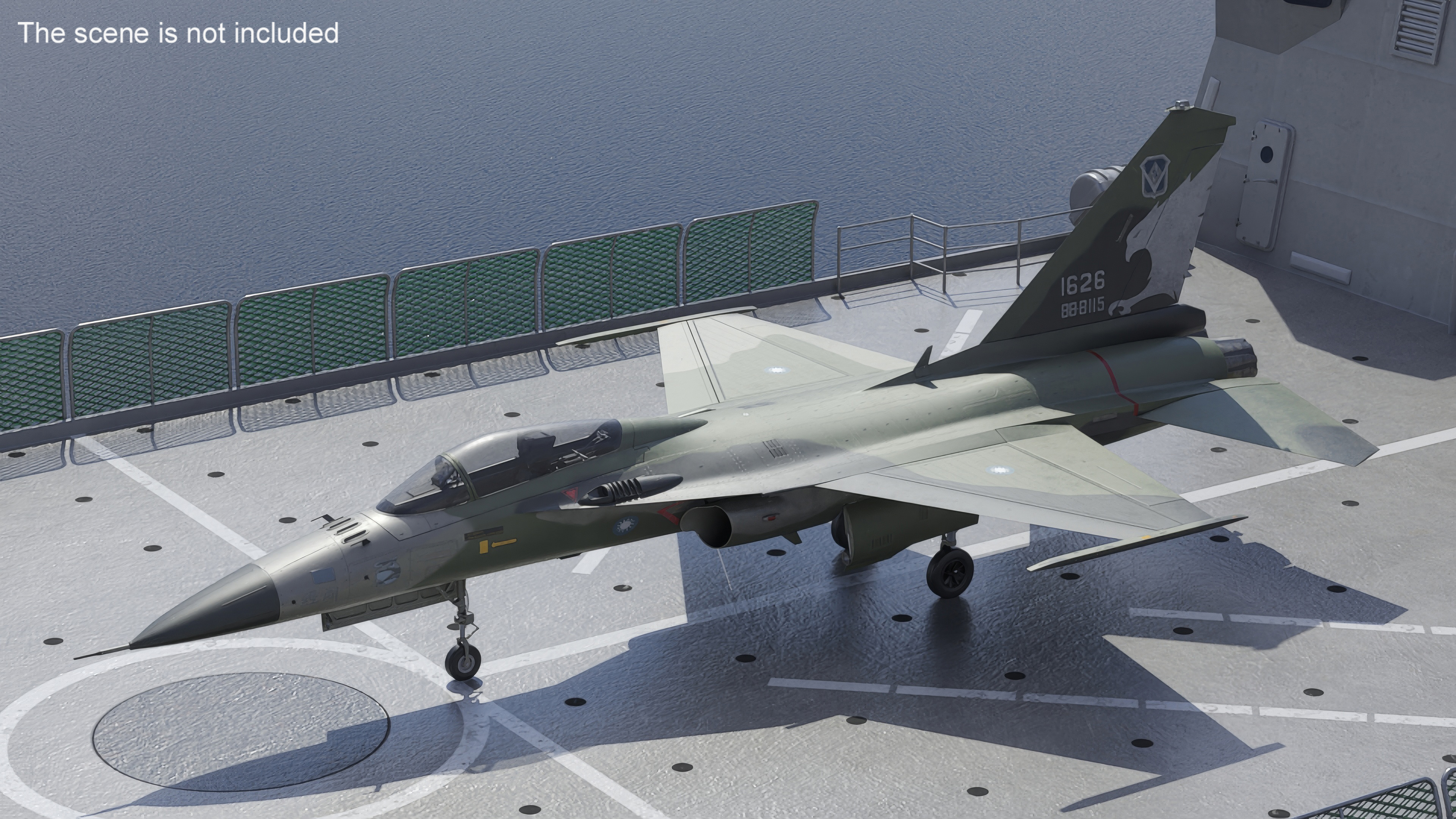 AIDC F-CK-1 Unarmed Fighter Jet Green 3D