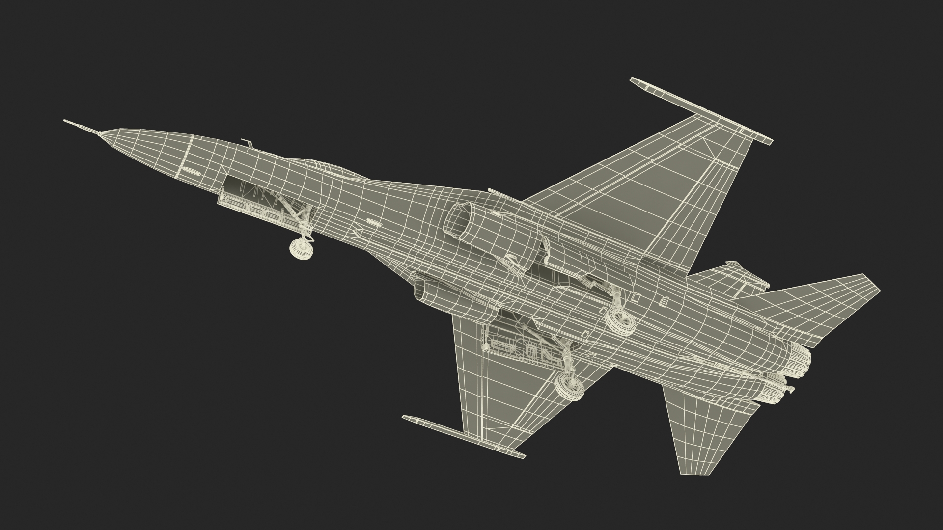 AIDC F-CK-1 Unarmed Fighter Jet Green 3D