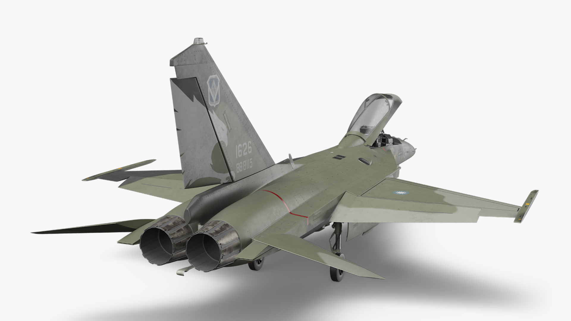 AIDC F-CK-1 Unarmed Fighter Jet Green 3D