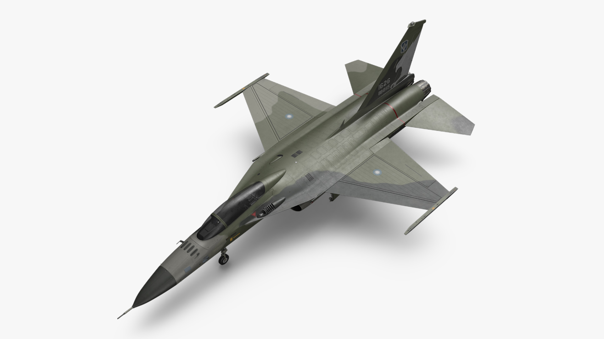 AIDC F-CK-1 Unarmed Fighter Jet Green 3D