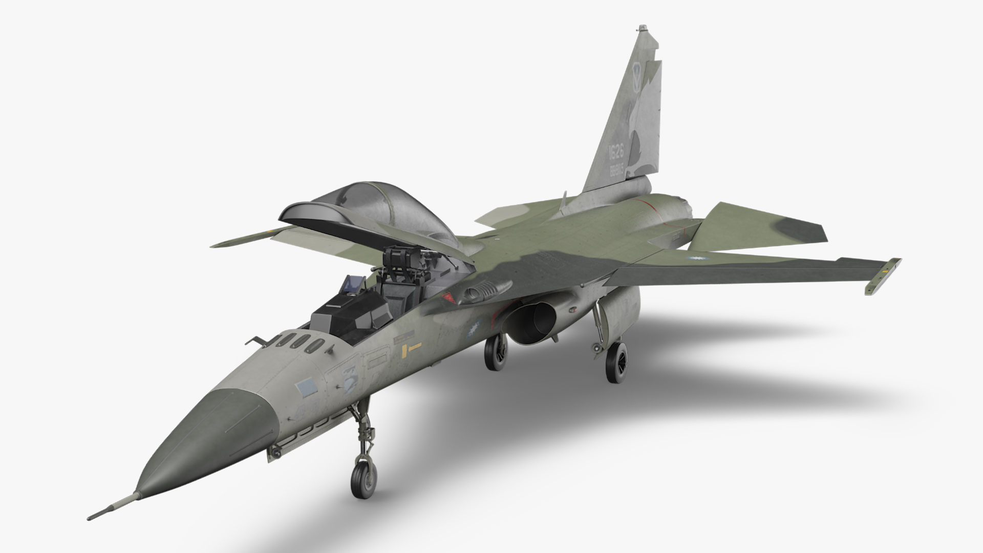 AIDC F-CK-1 Unarmed Fighter Jet Green 3D