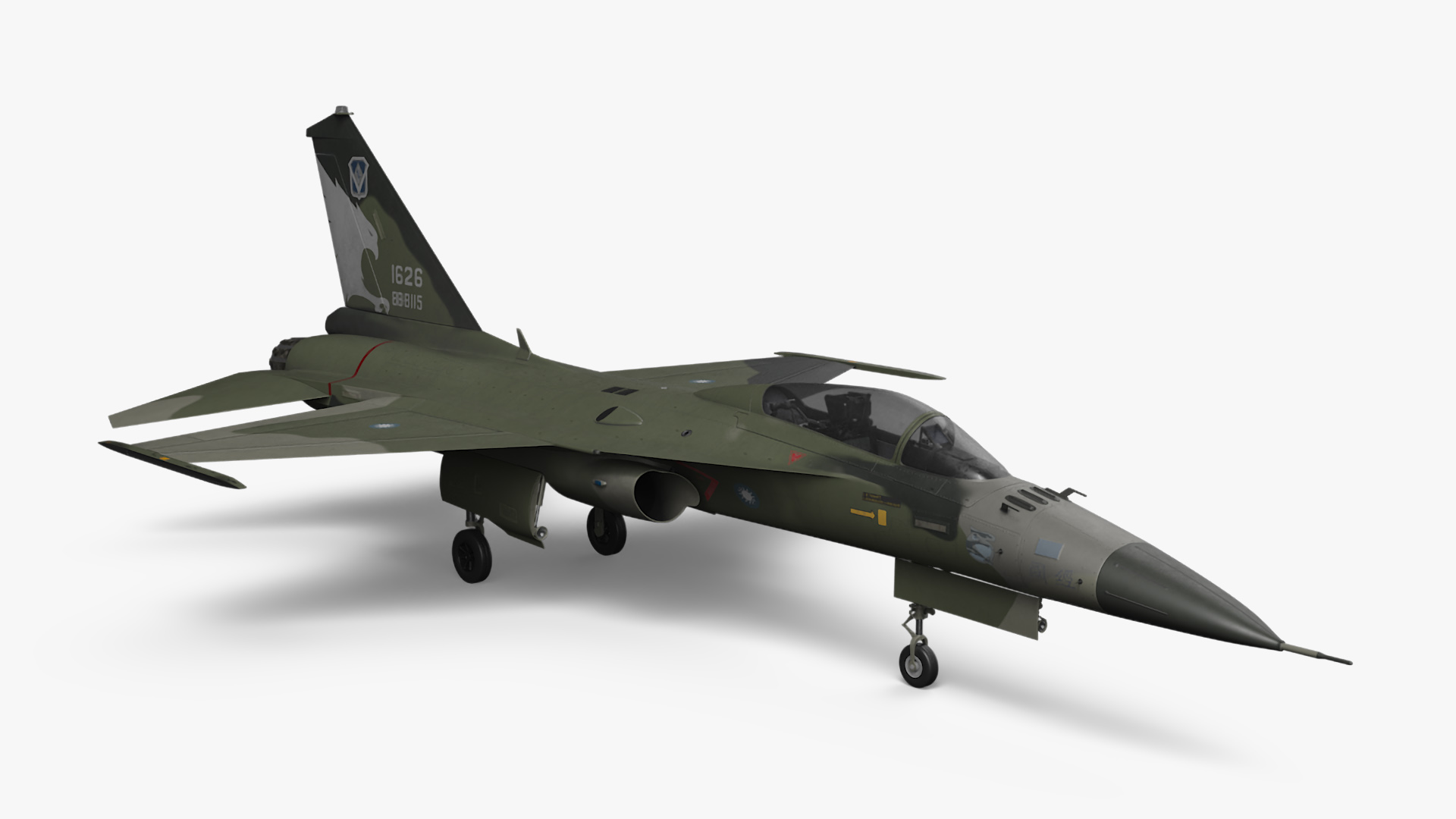 AIDC F-CK-1 Unarmed Fighter Jet Green 3D