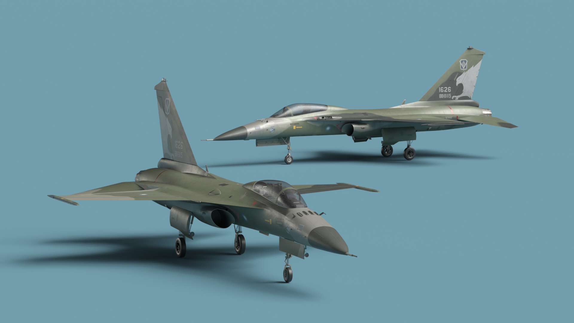 AIDC F-CK-1 Unarmed Fighter Jet Green 3D