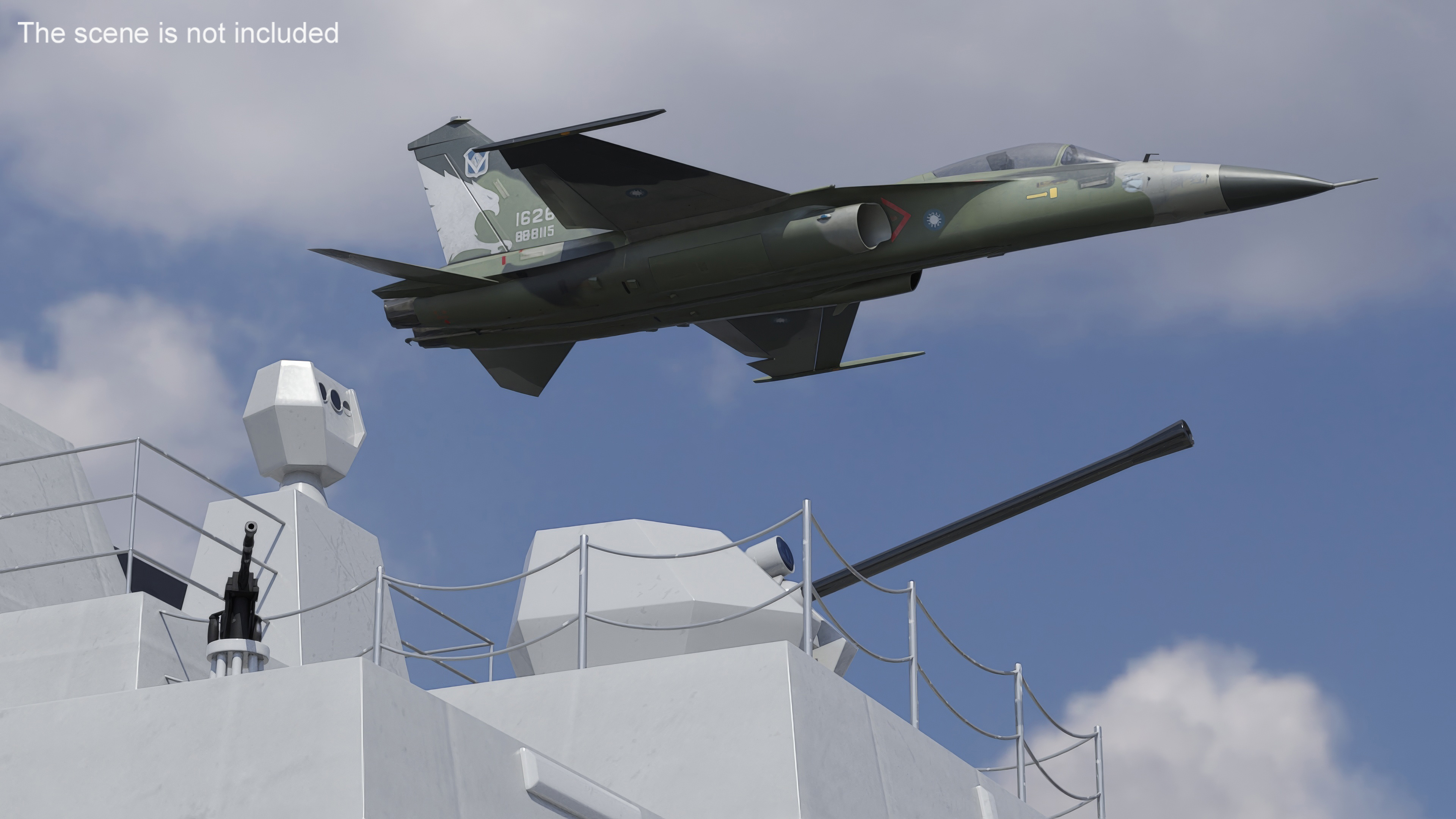 AIDC F-CK-1 Unarmed Fighter Jet Green 3D