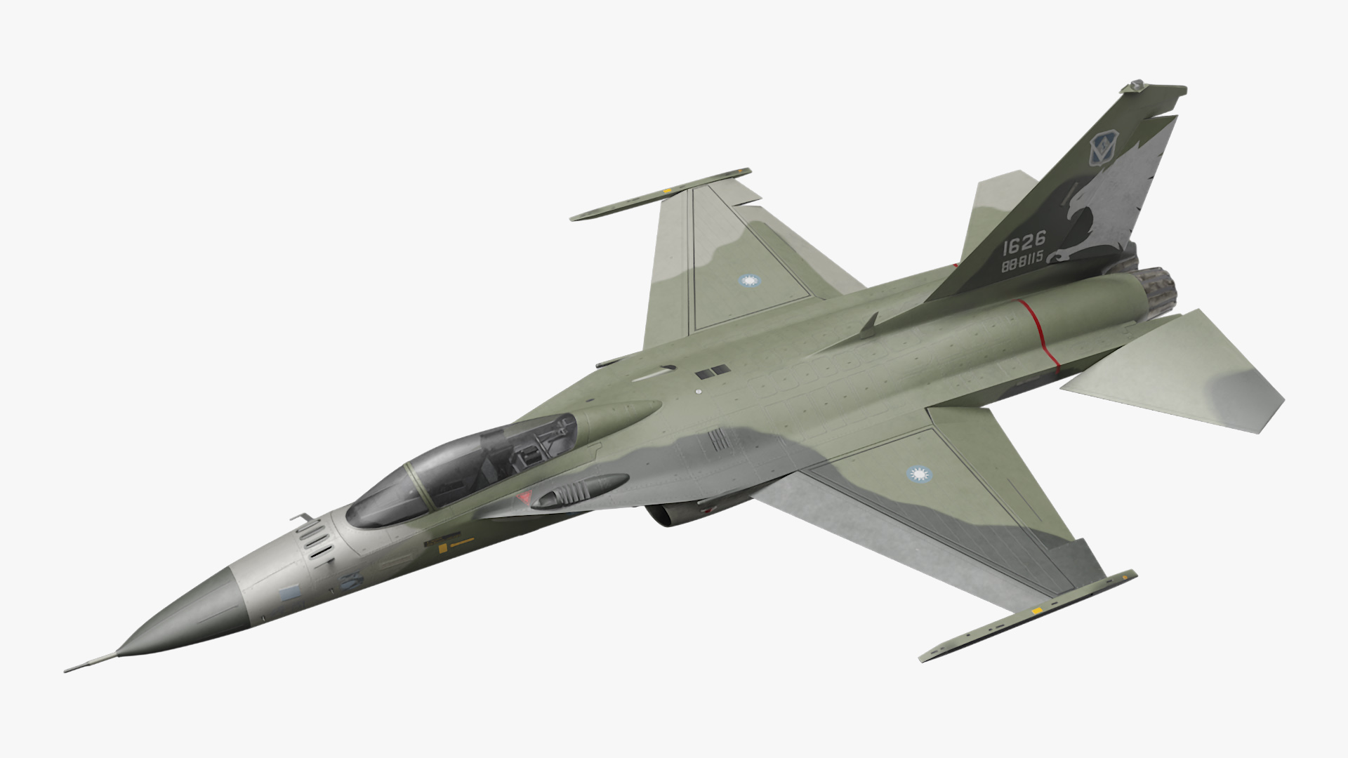 AIDC F-CK-1 Unarmed Fighter Jet Green 3D