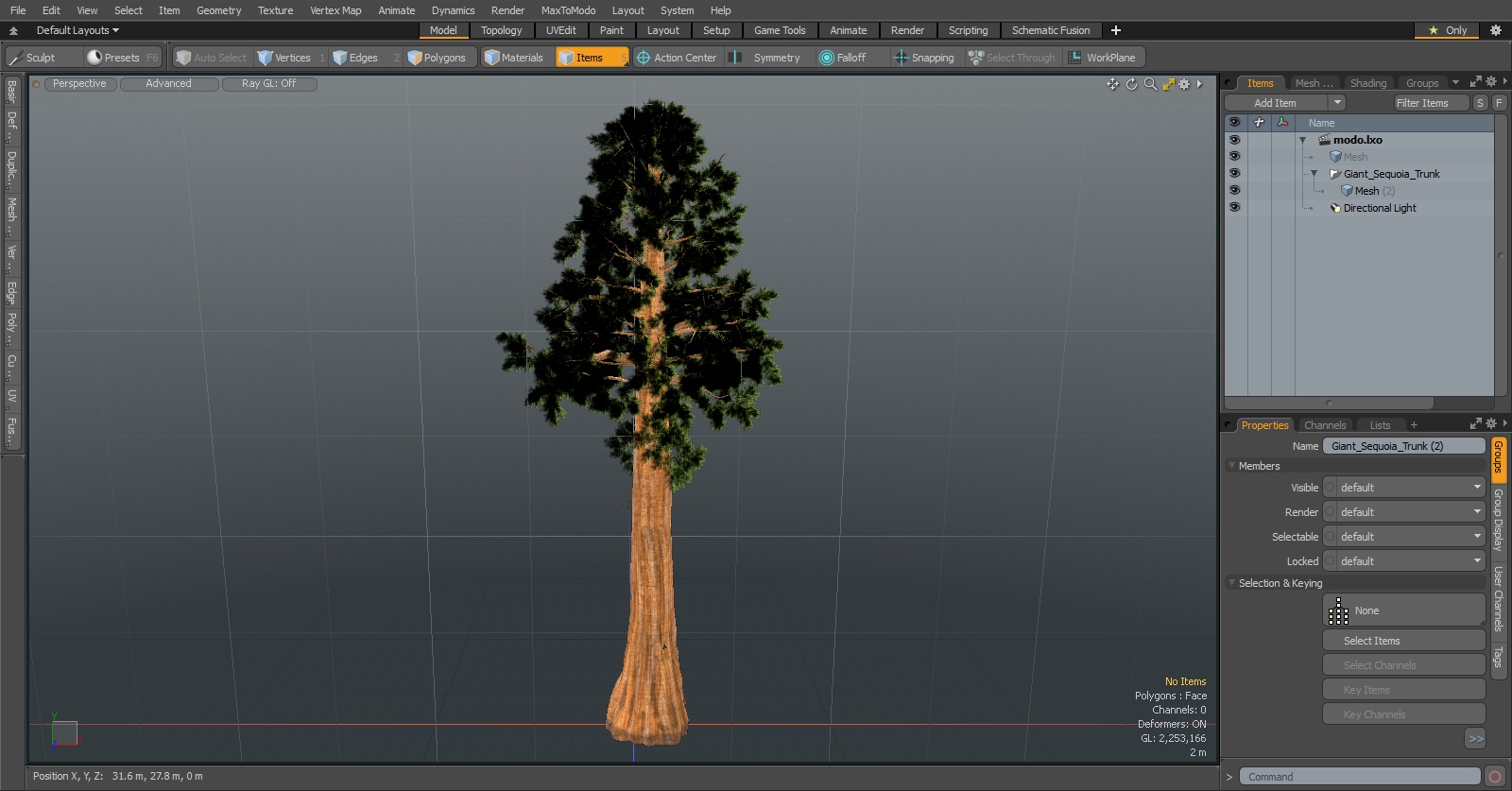 Giant Sequoia Trunk 3D model