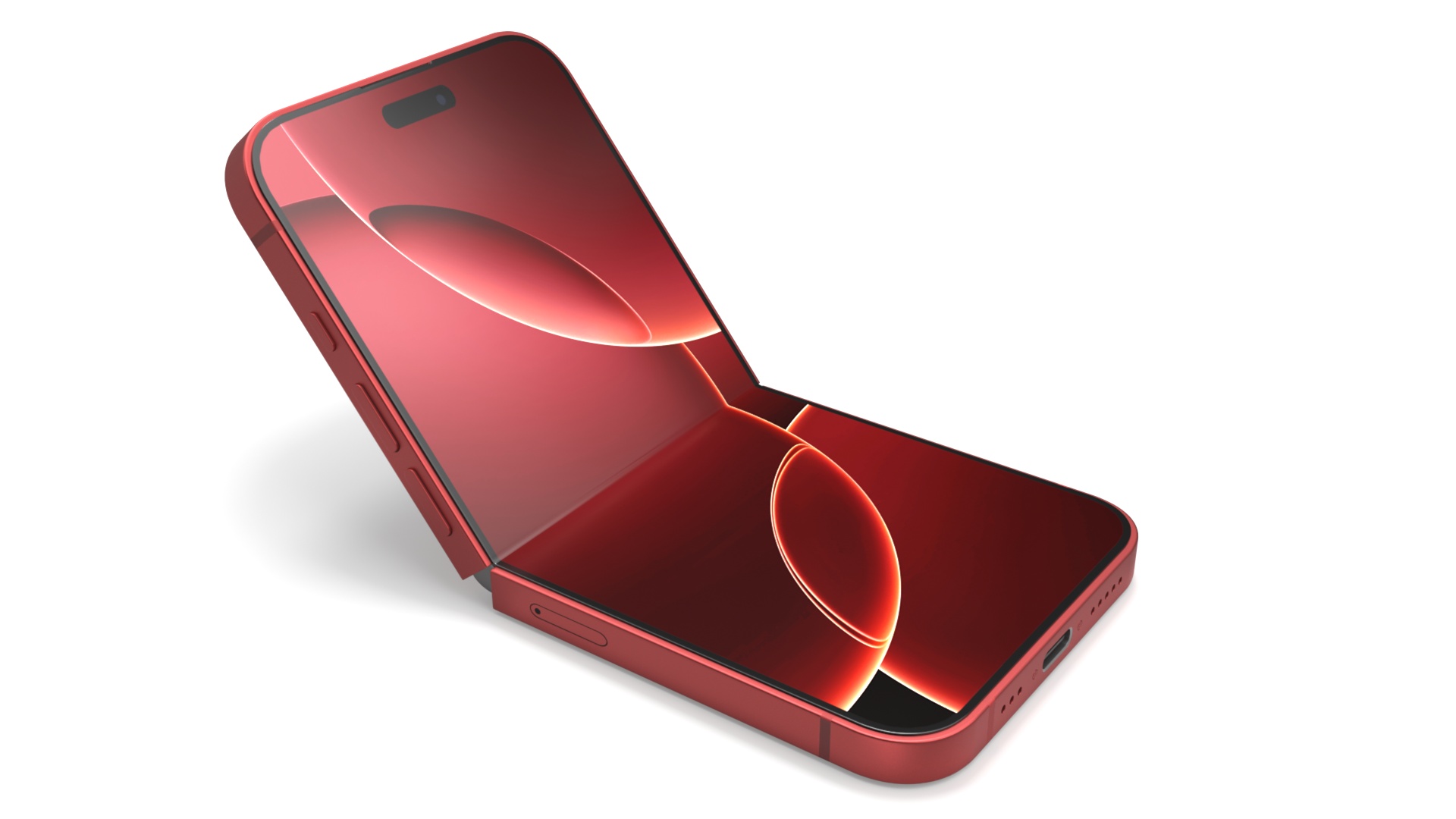 3D model iPhone Flip Crimson Red Rigged