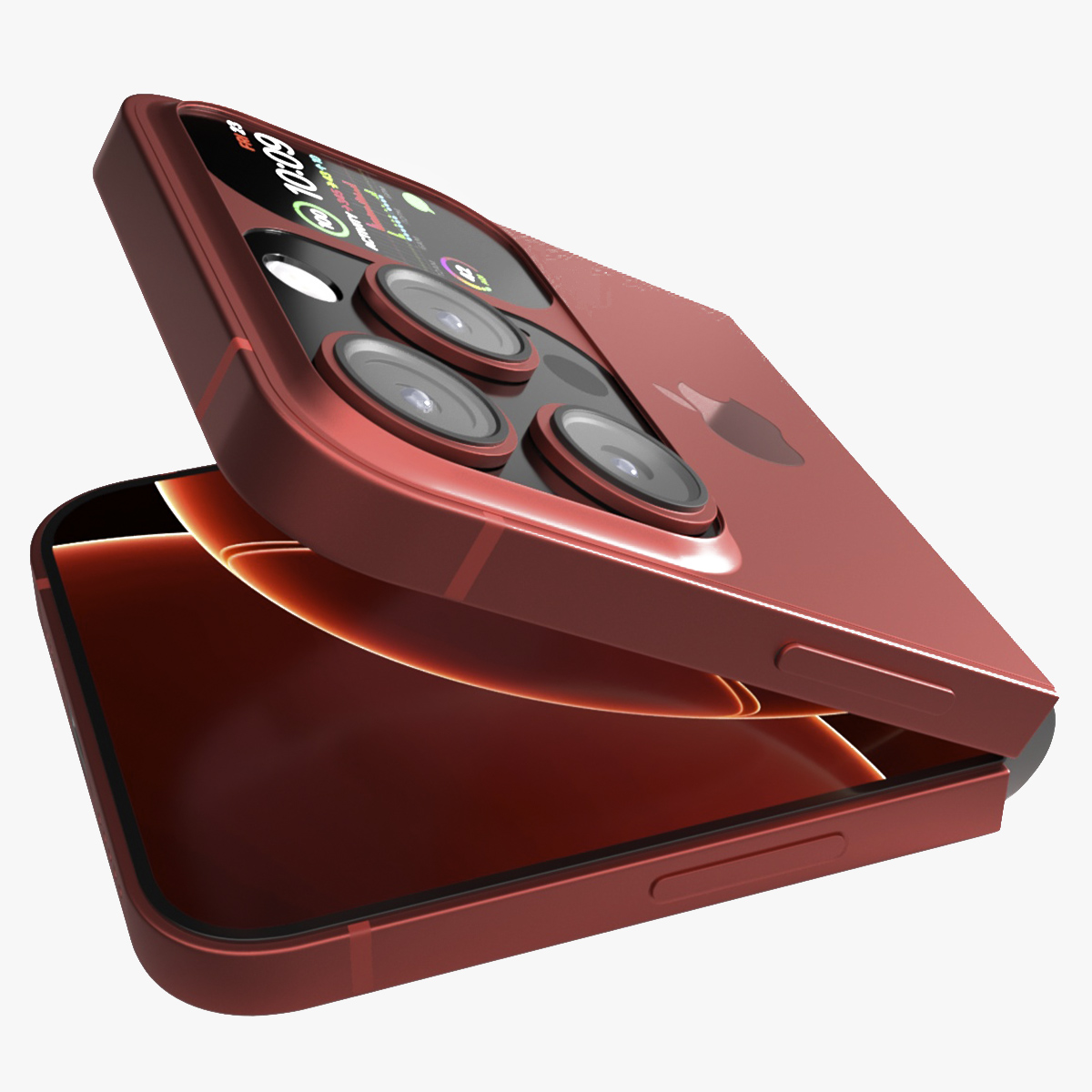 3D model iPhone Flip Crimson Red Rigged