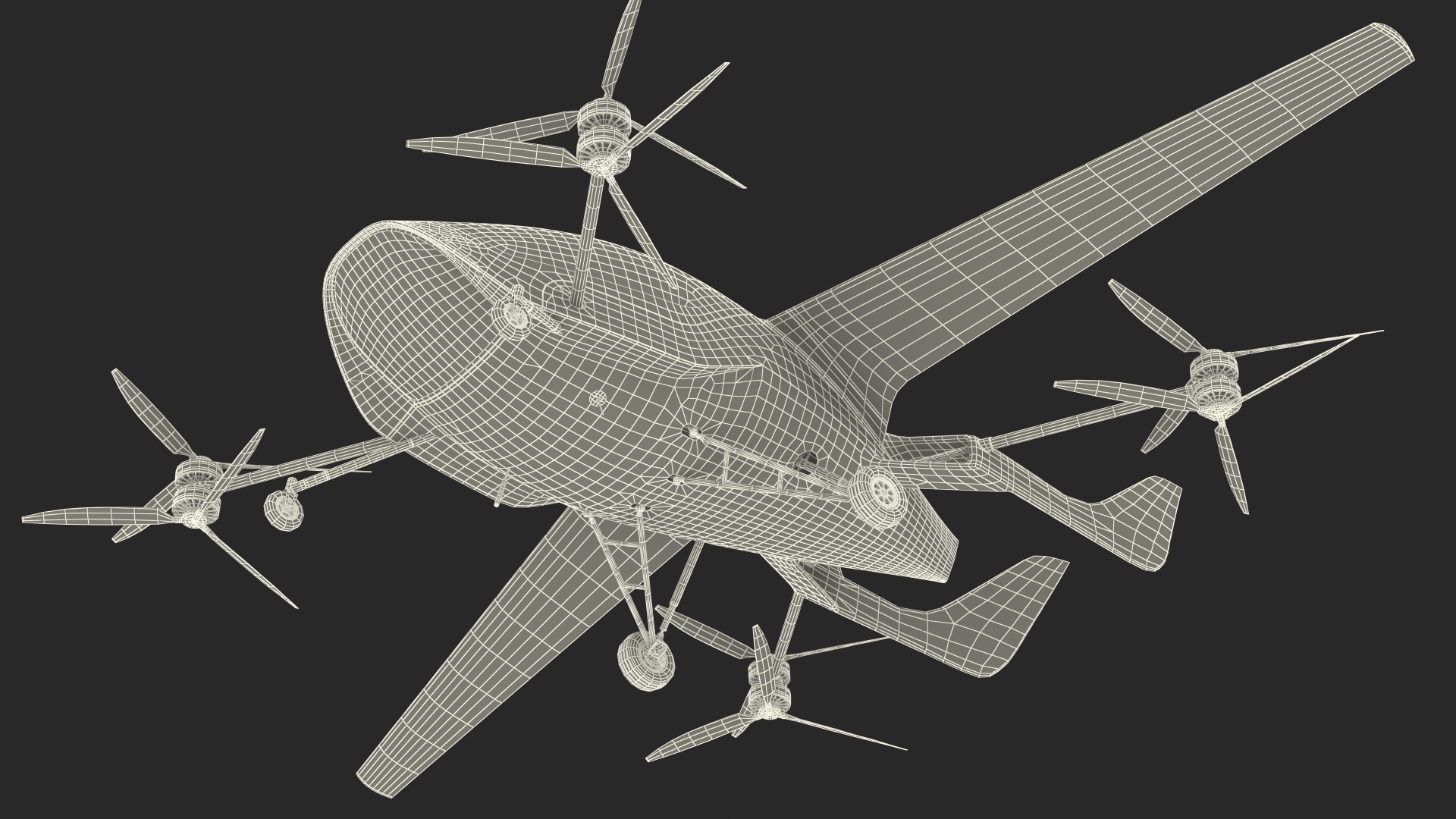 3D eVTOL Air One Two Seater Aeroplane Rigged