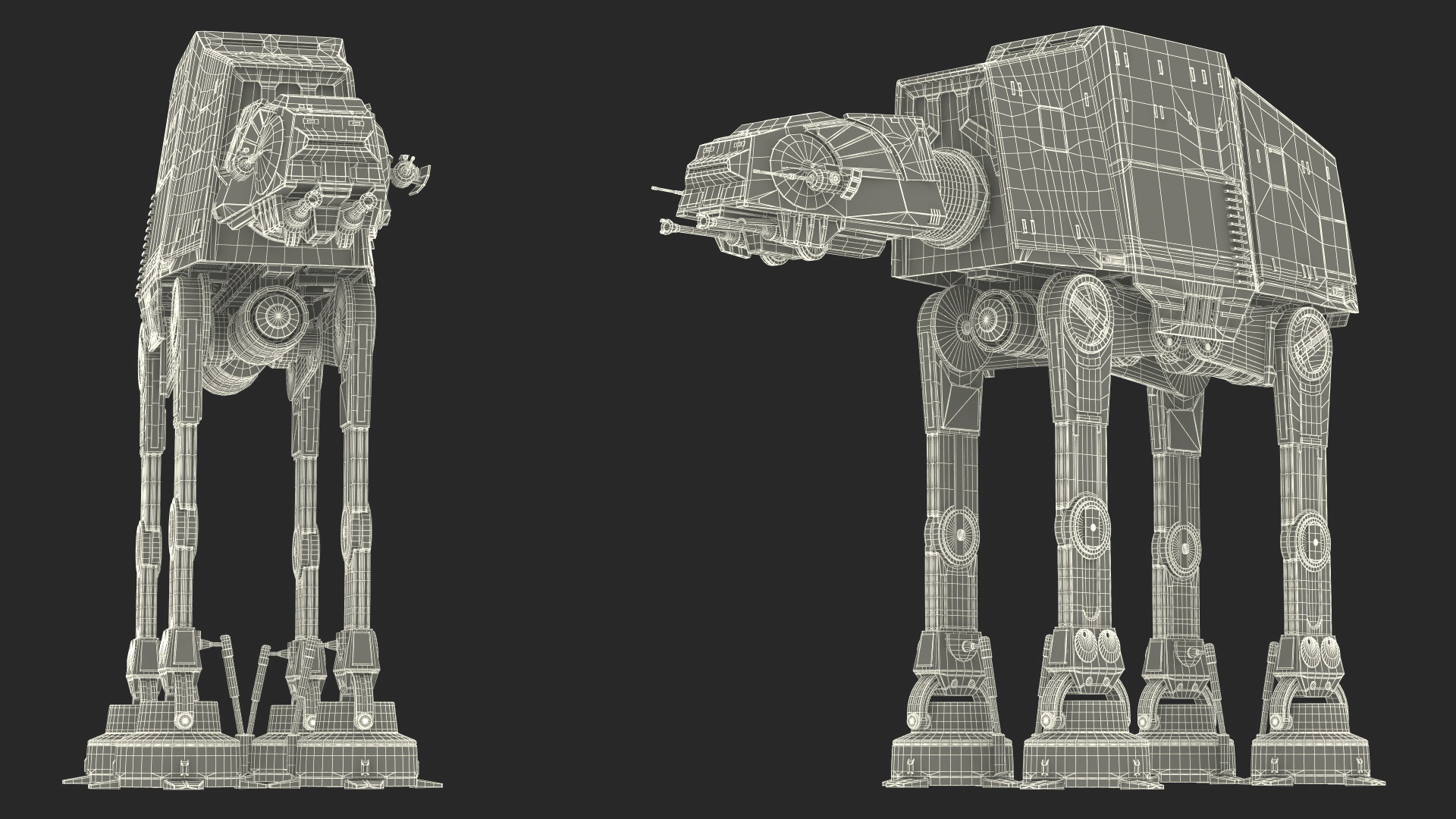 3D Star Wars AT-AT Rigged for Maya