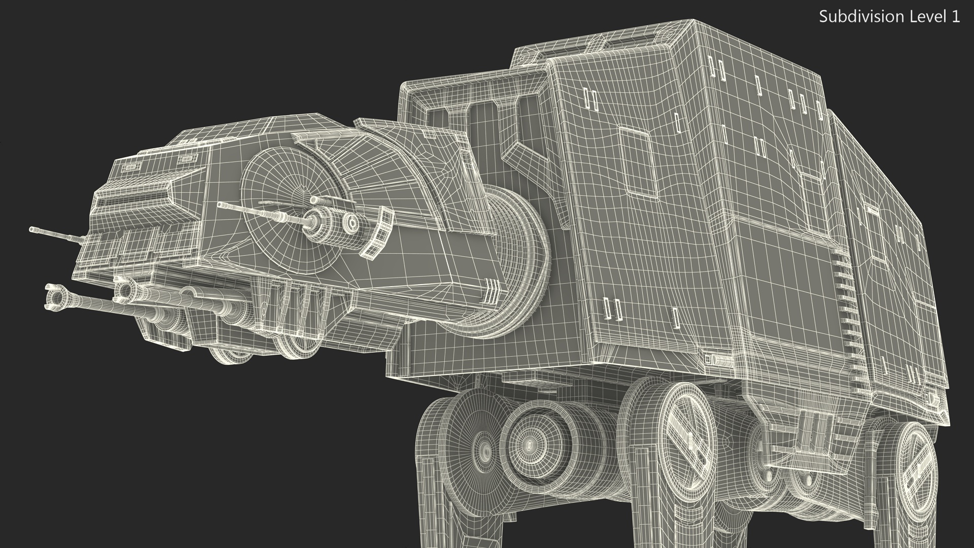 3D Star Wars AT-AT Rigged for Maya