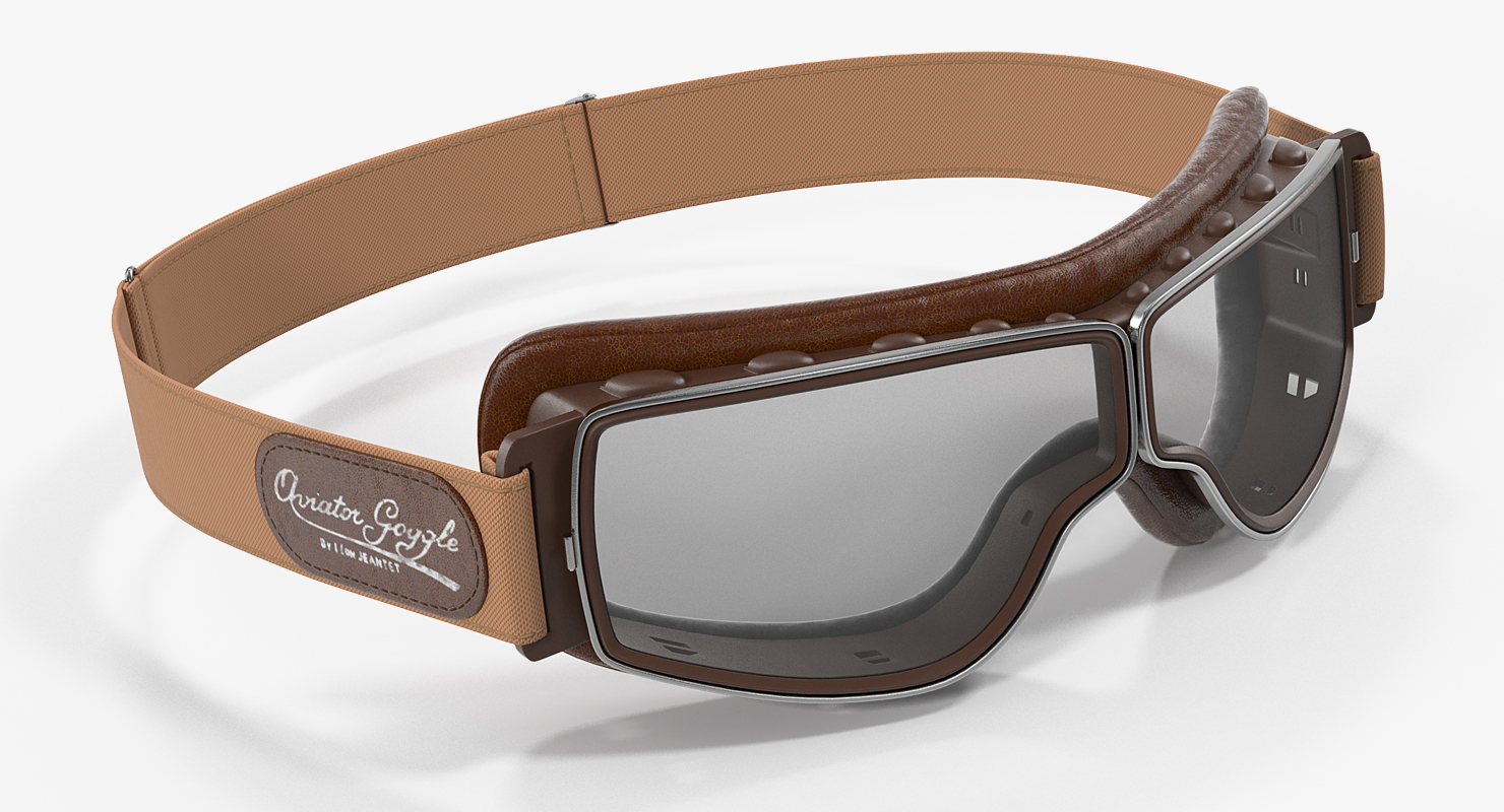 Brown Pilot Goggles 3D model