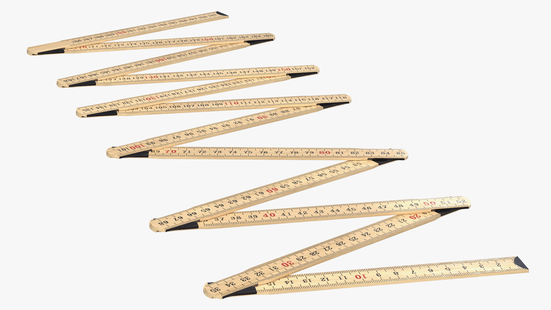 3D Folding Ruler with Metric Measurements model