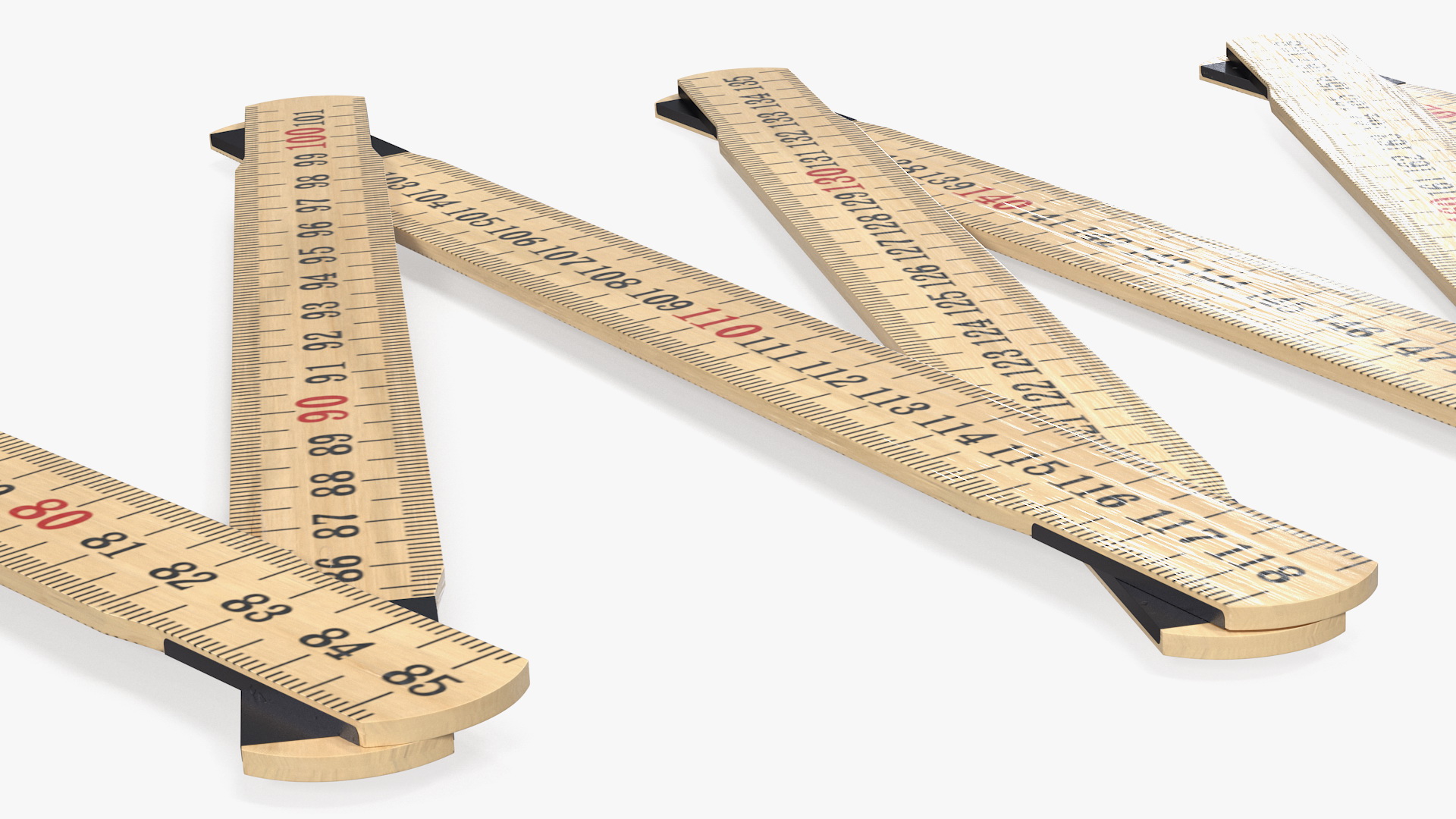 3D Folding Ruler with Metric Measurements model