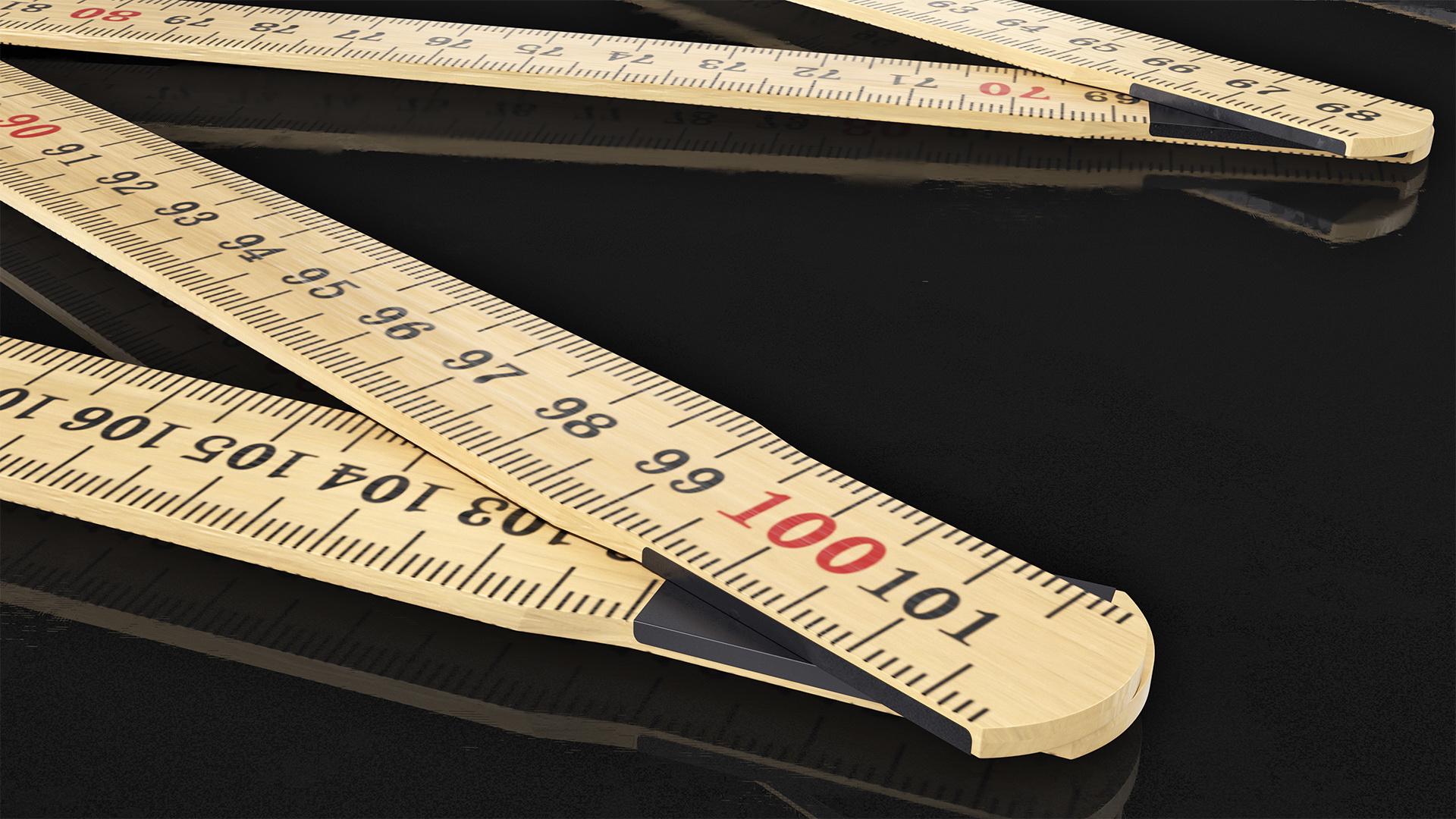 3D Folding Ruler with Metric Measurements model