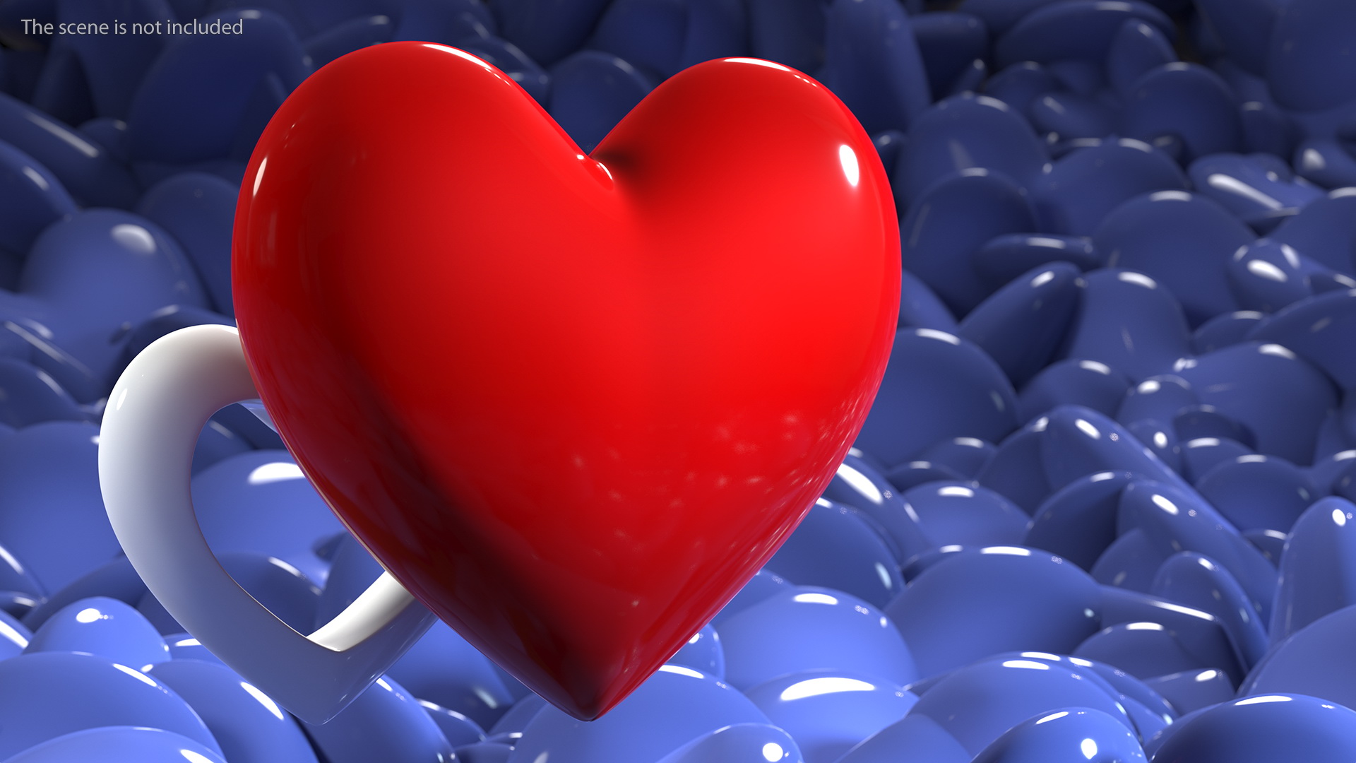 3D model Red and White Hearts