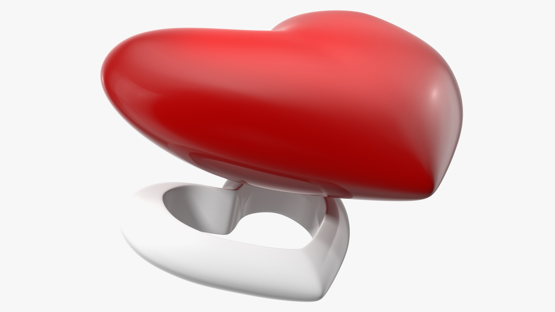 3D model Red and White Hearts