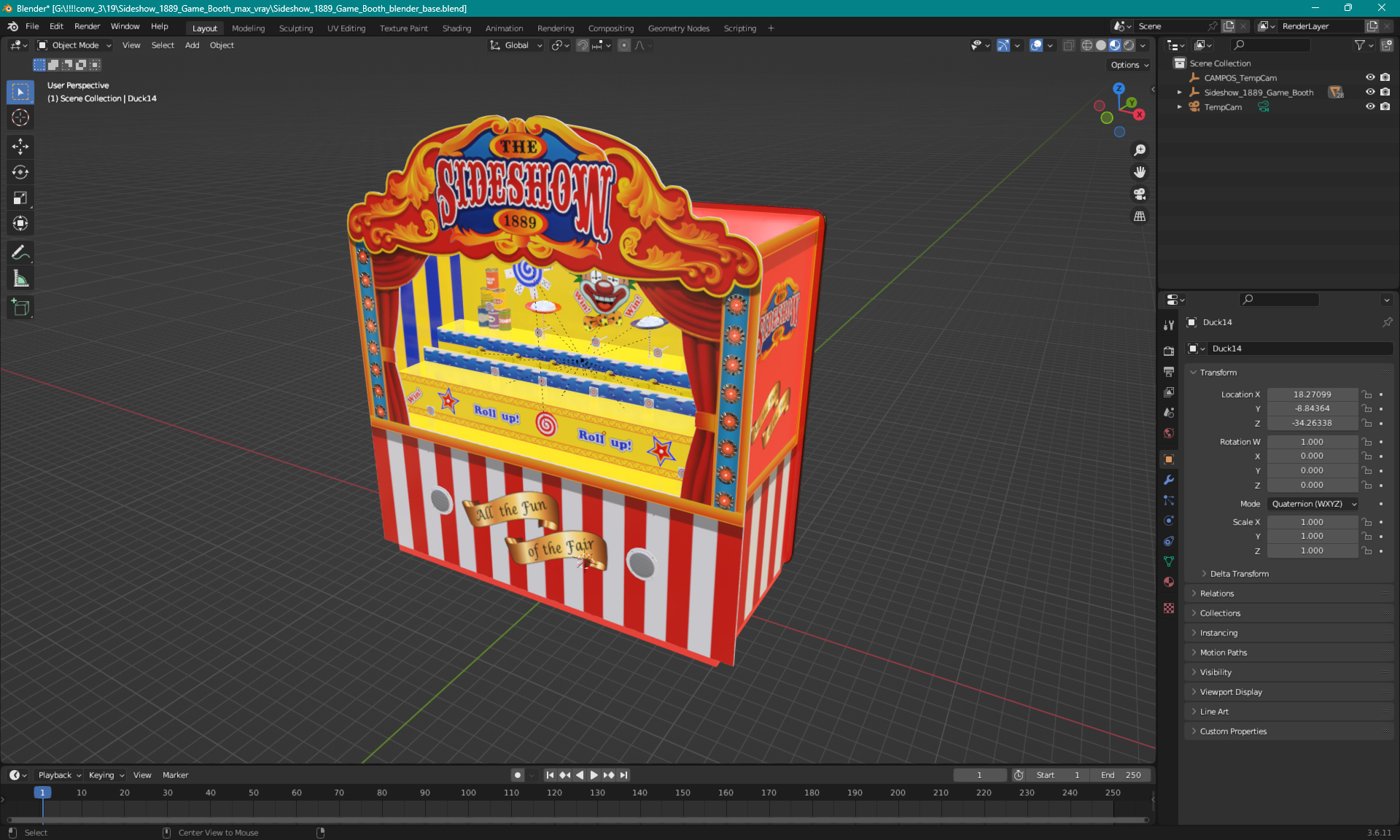 Sideshow 1889 Game Booth 3D model