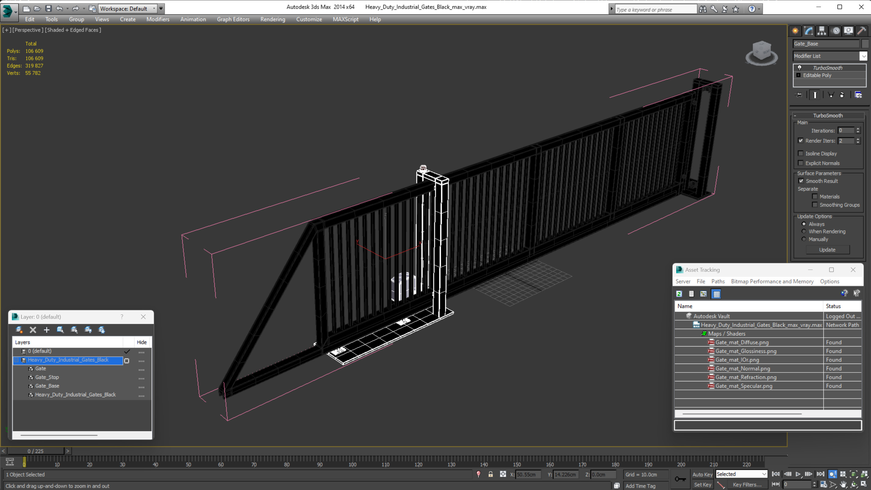 3D Heavy Duty Industrial Gates Black model