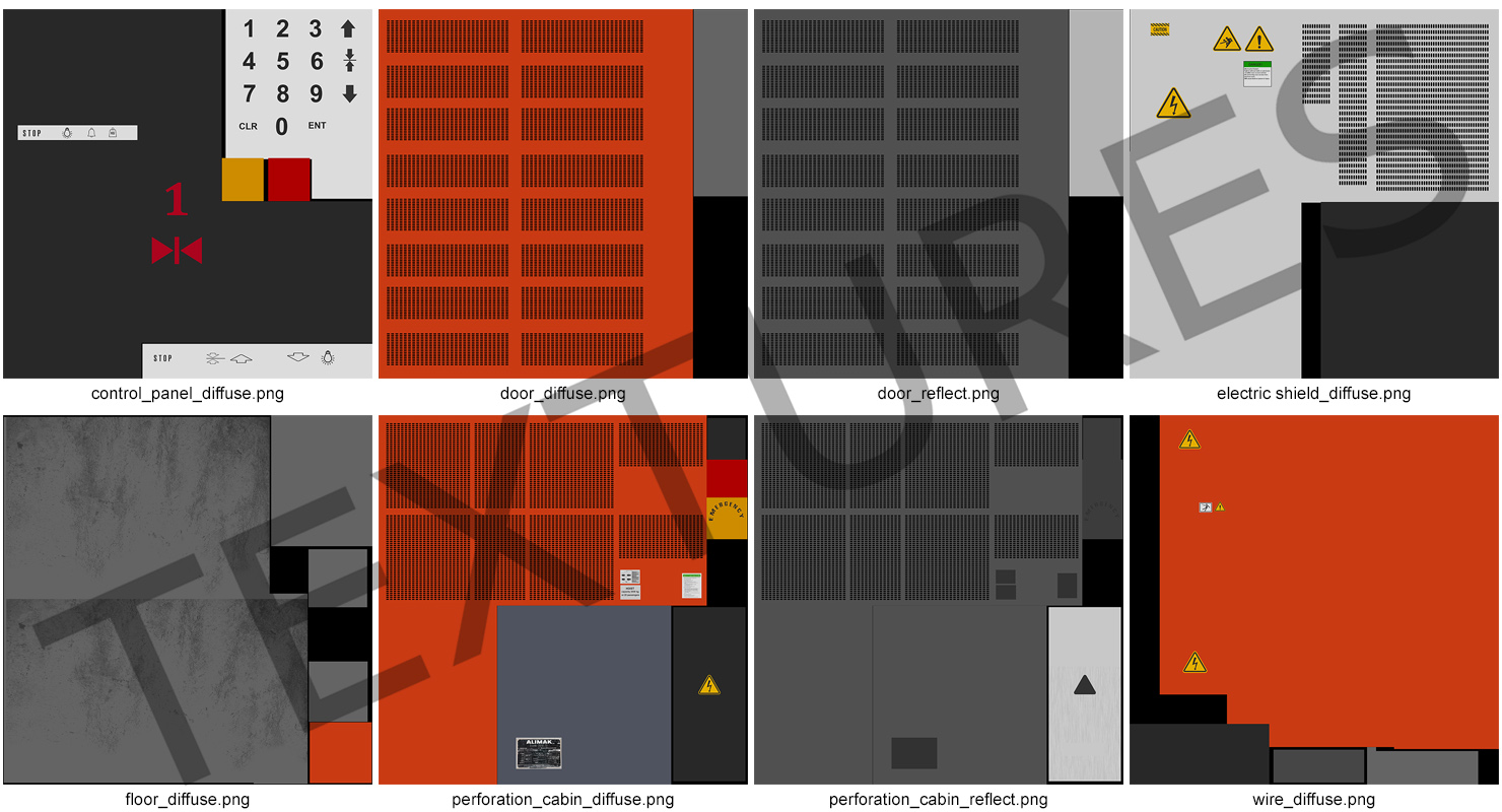 3D Construction Lift Cabin model