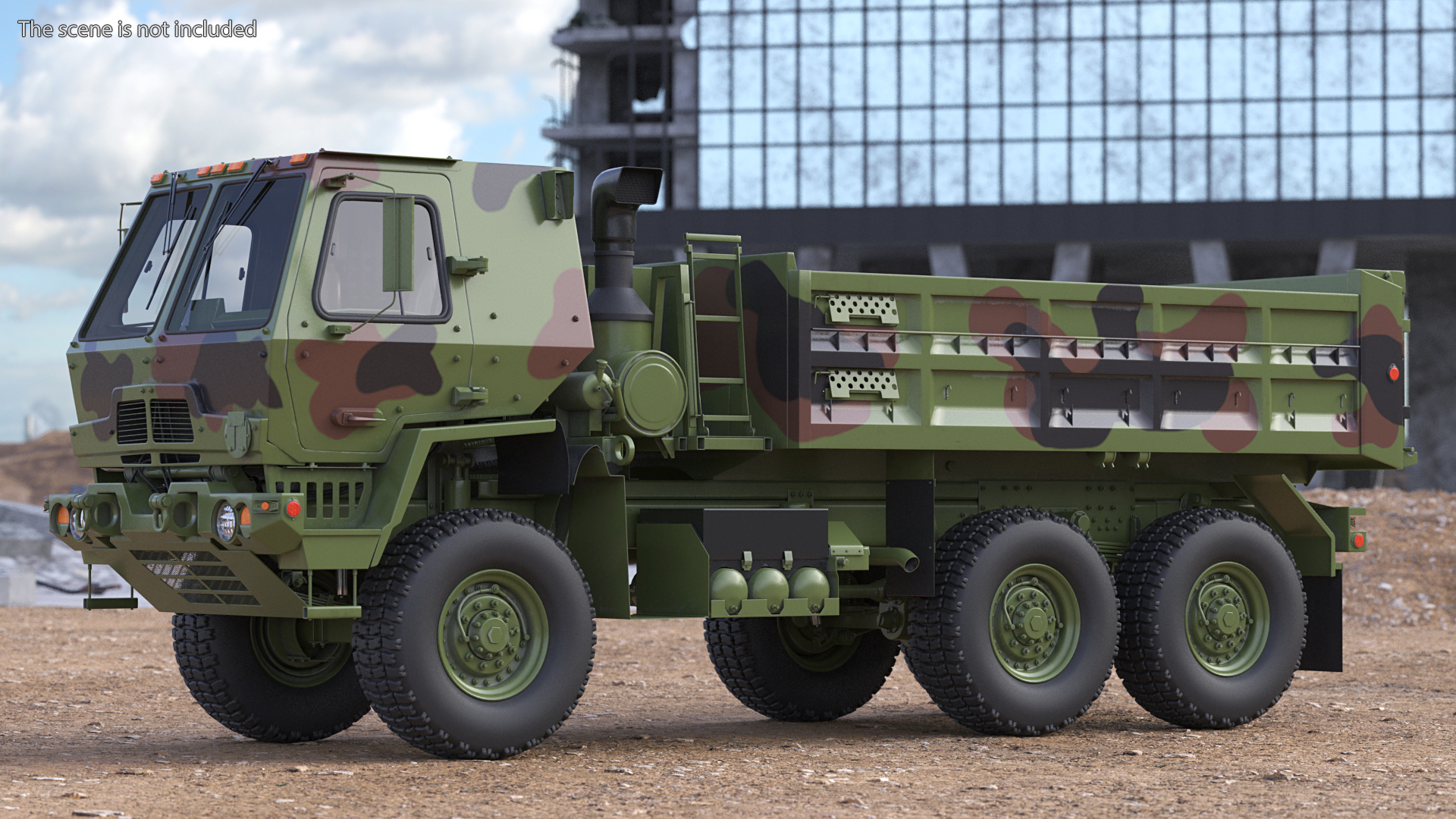 3D model Oshkosh FMTV 10 Ton Dump Truck Camo