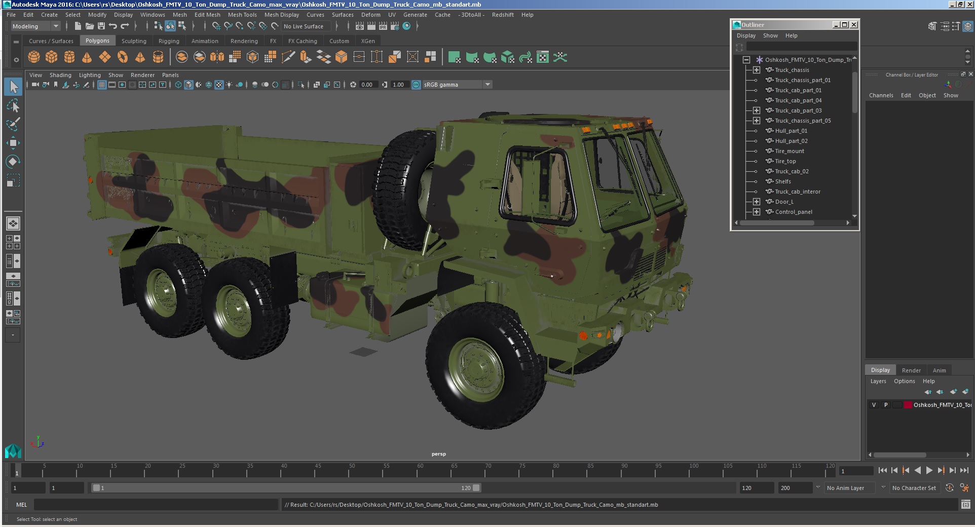 3D model Oshkosh FMTV 10 Ton Dump Truck Camo