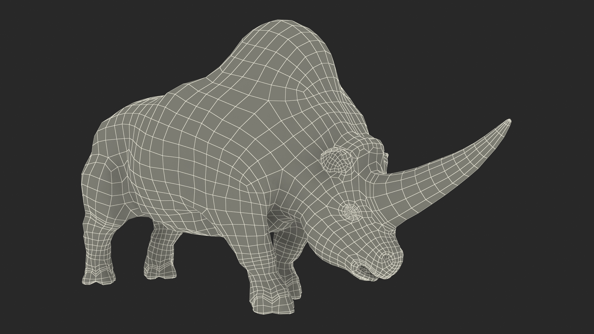 3D Elasmatherium Standing Pose Fur