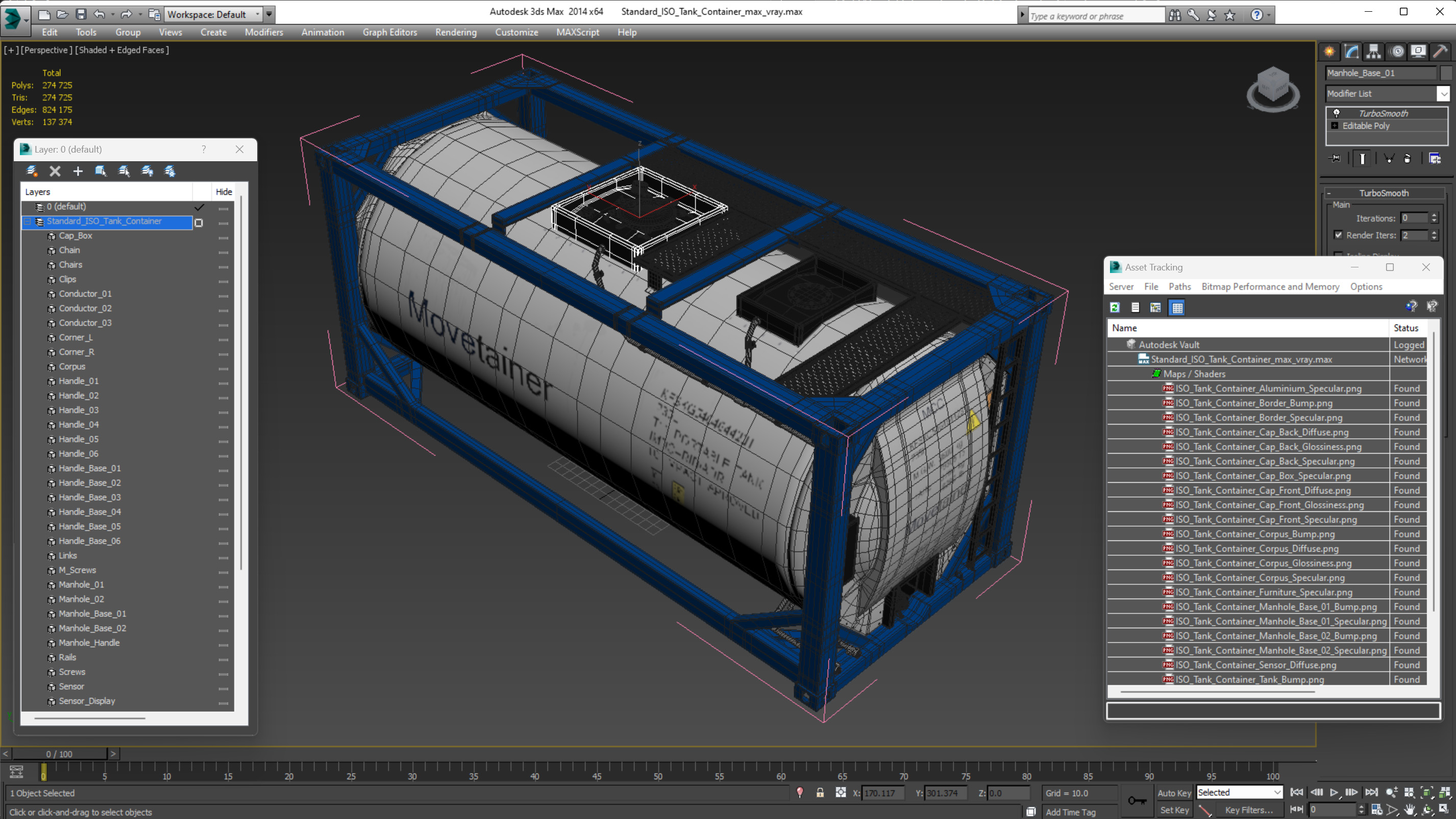 Standard ISO Tank Container 3D