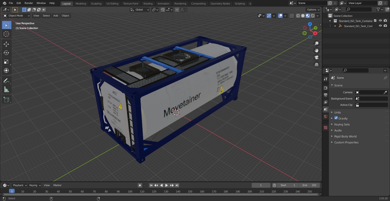 Standard ISO Tank Container 3D