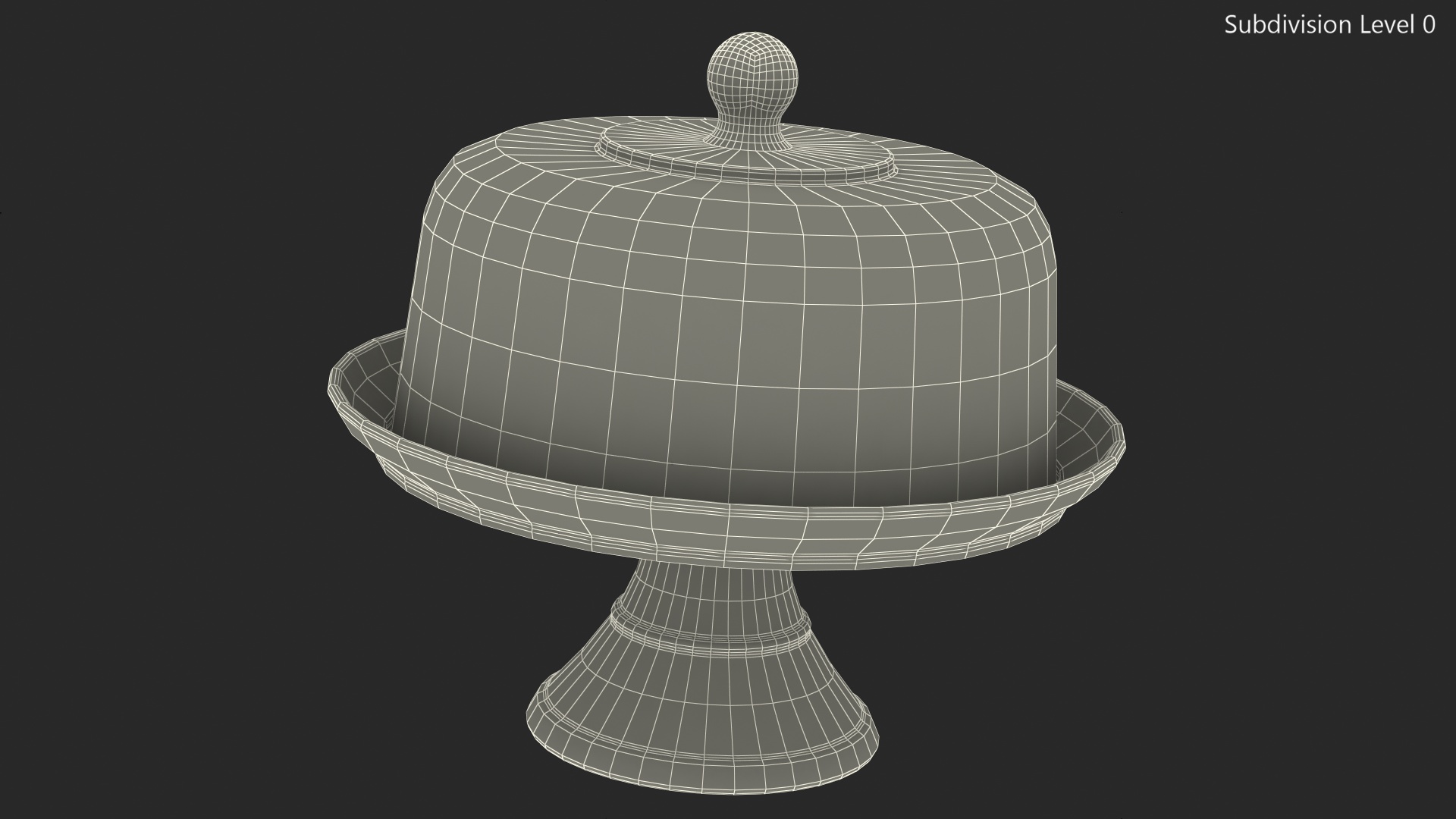 3D Cake Stand Glass with Dome