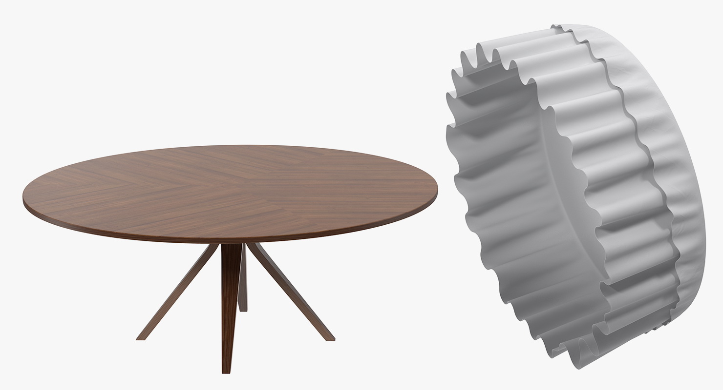 3D model Round Dining Served Table