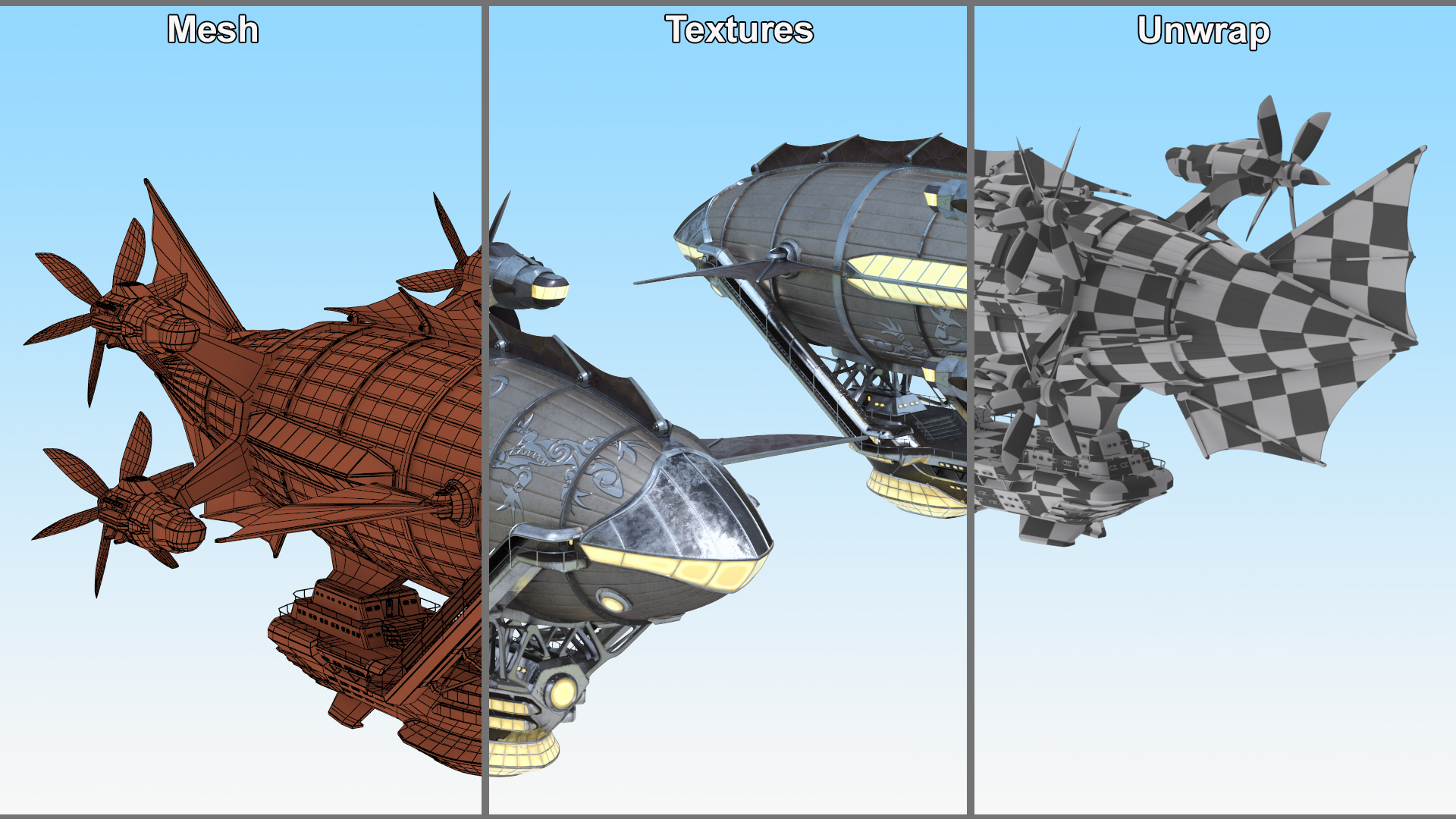 3D model Steampunk Blimp