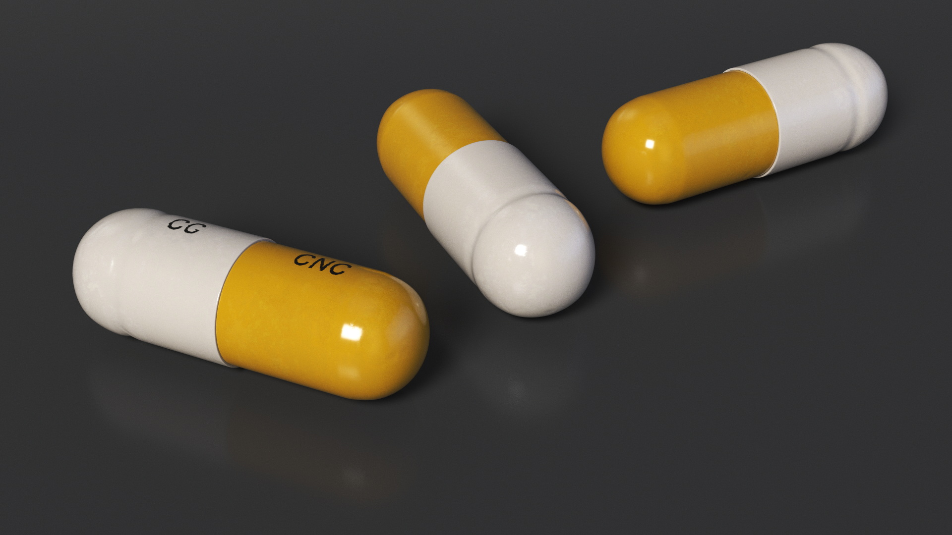 Yellow and White Capsule 3D model