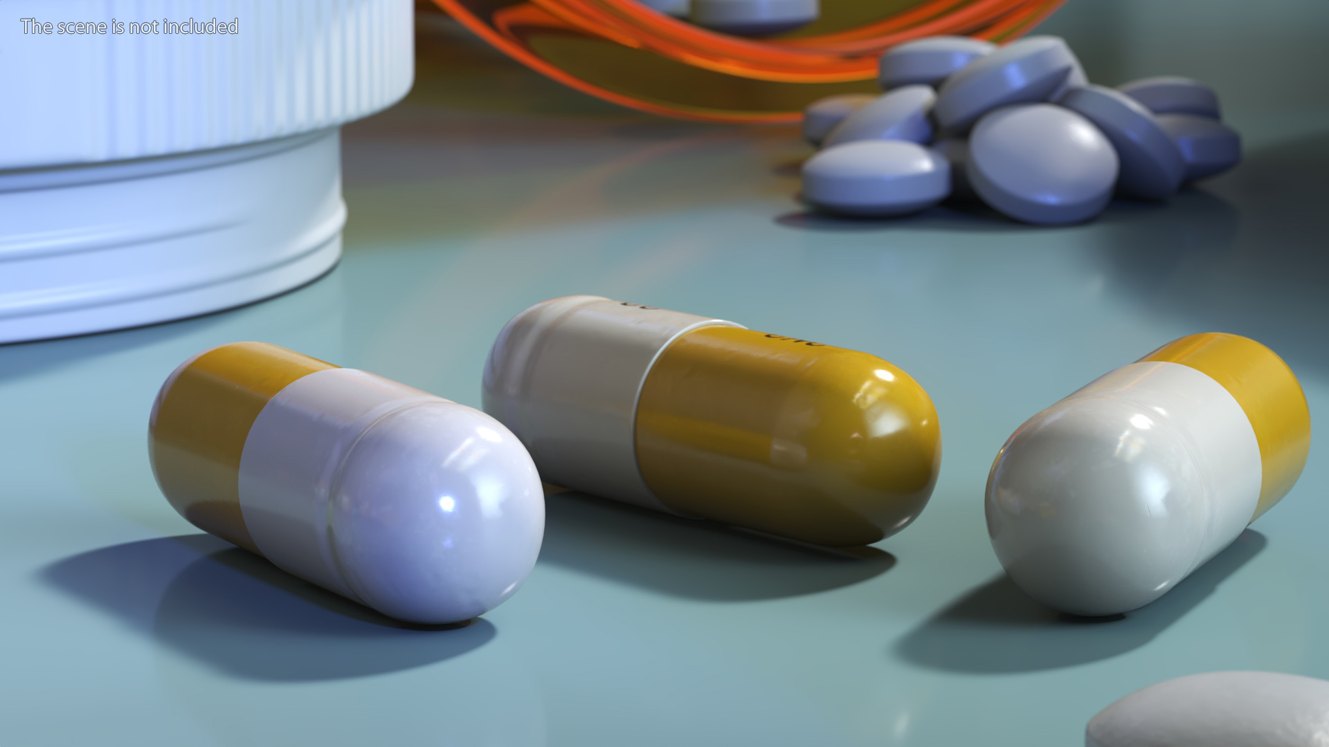 Yellow and White Capsule 3D model