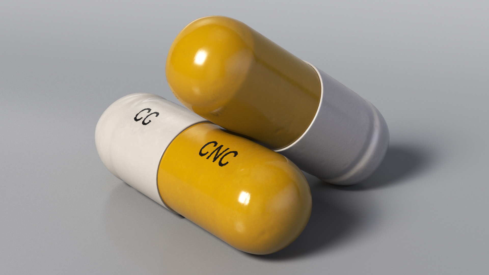 Yellow and White Capsule 3D model